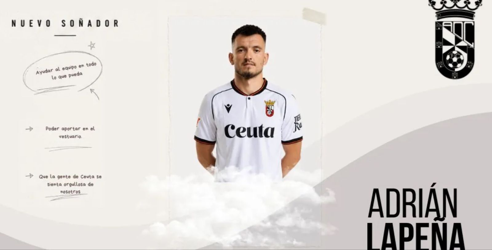 Adrián Lapeña anunciado como nuevo jugador del Ceuta