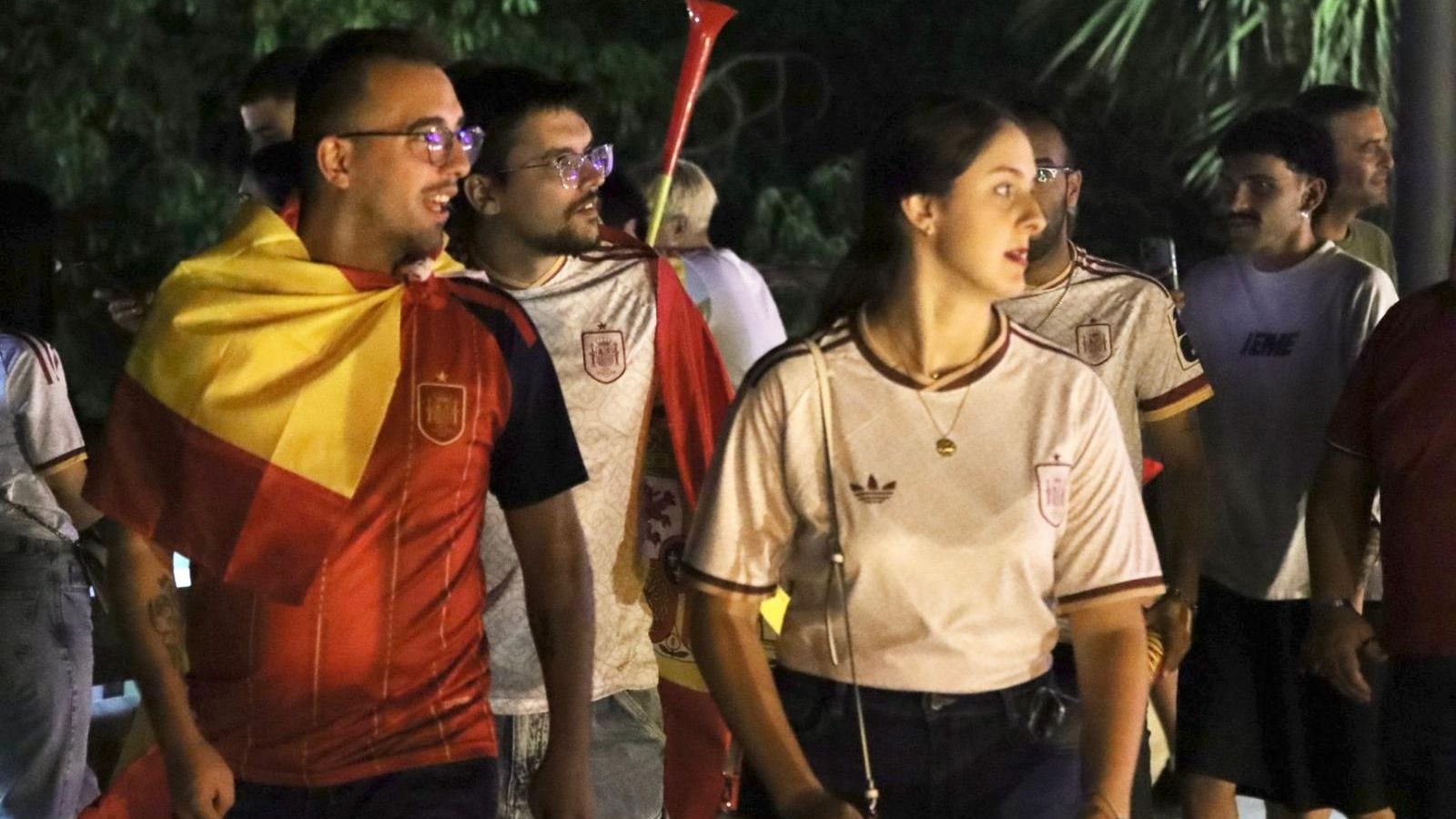 Celebración  de la victoria de España frente a Francia en la semifinal del Mundial 2026 