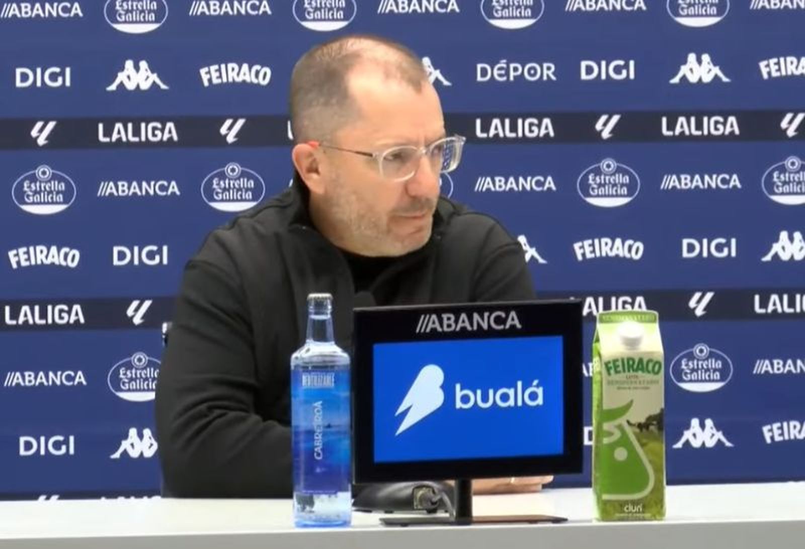 J.J. Romero en rueda de prensa en Riazor.