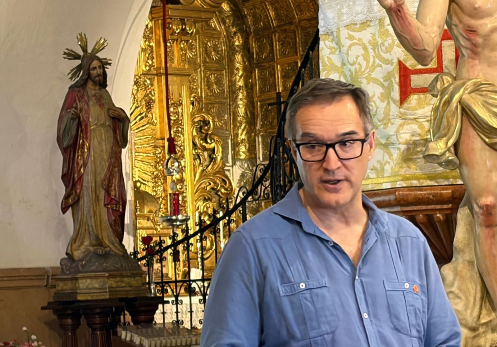 El padre Silvio Bueno este lunes en el Santuario.