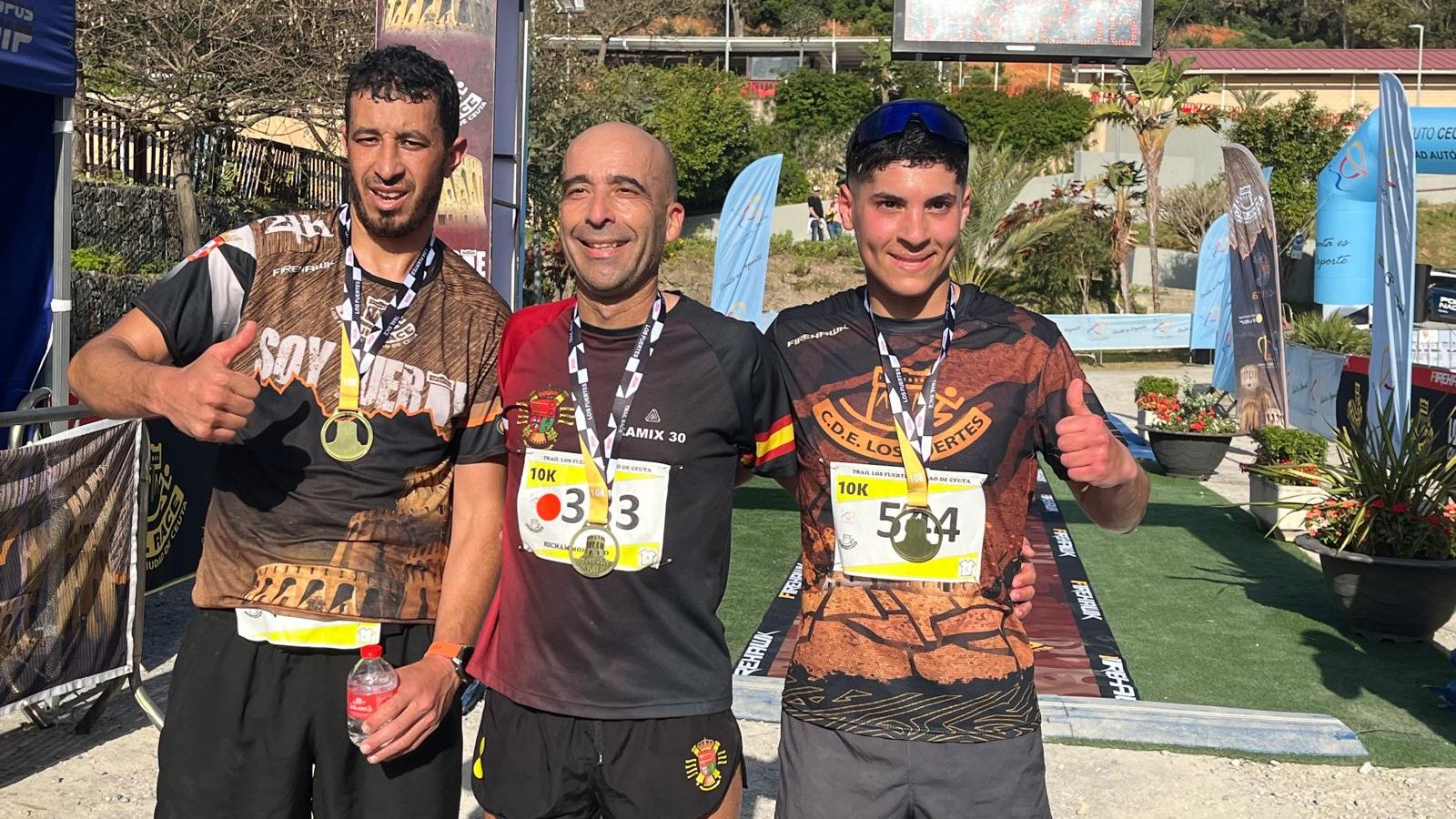 Los tres primeros clasificados en los 10 kilómetros