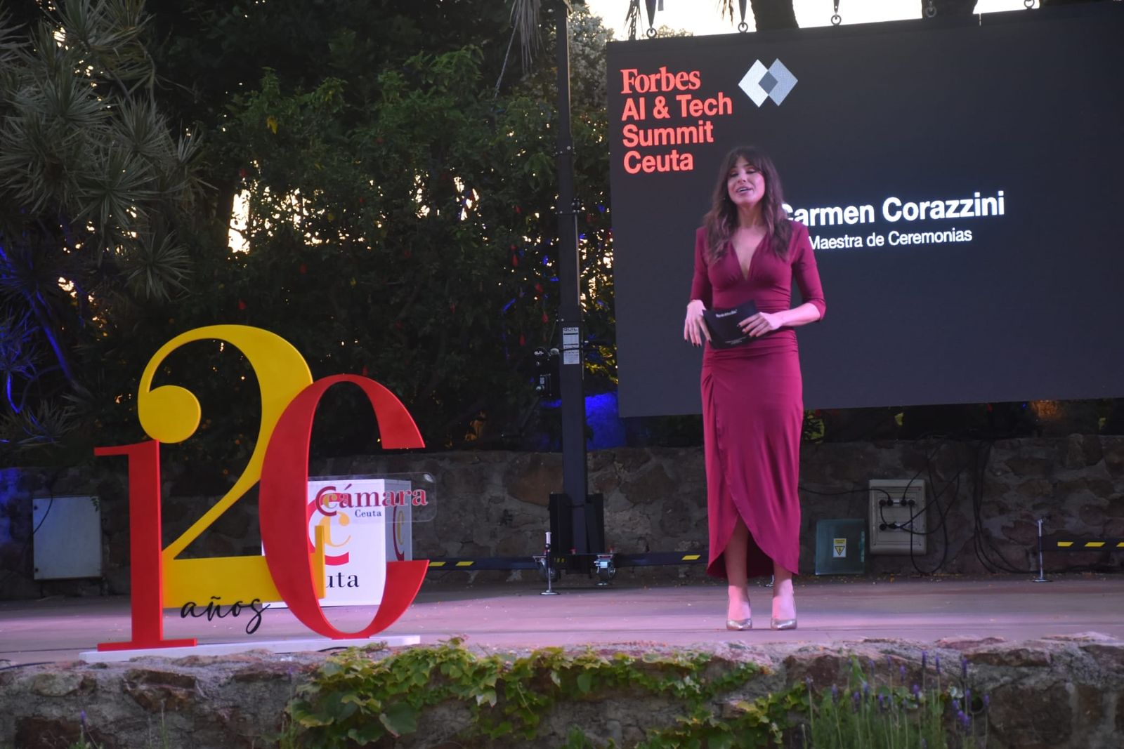 Una recepción el el Parque Marítimo, antesala del Forbes Ceuta AI & Tech Summit