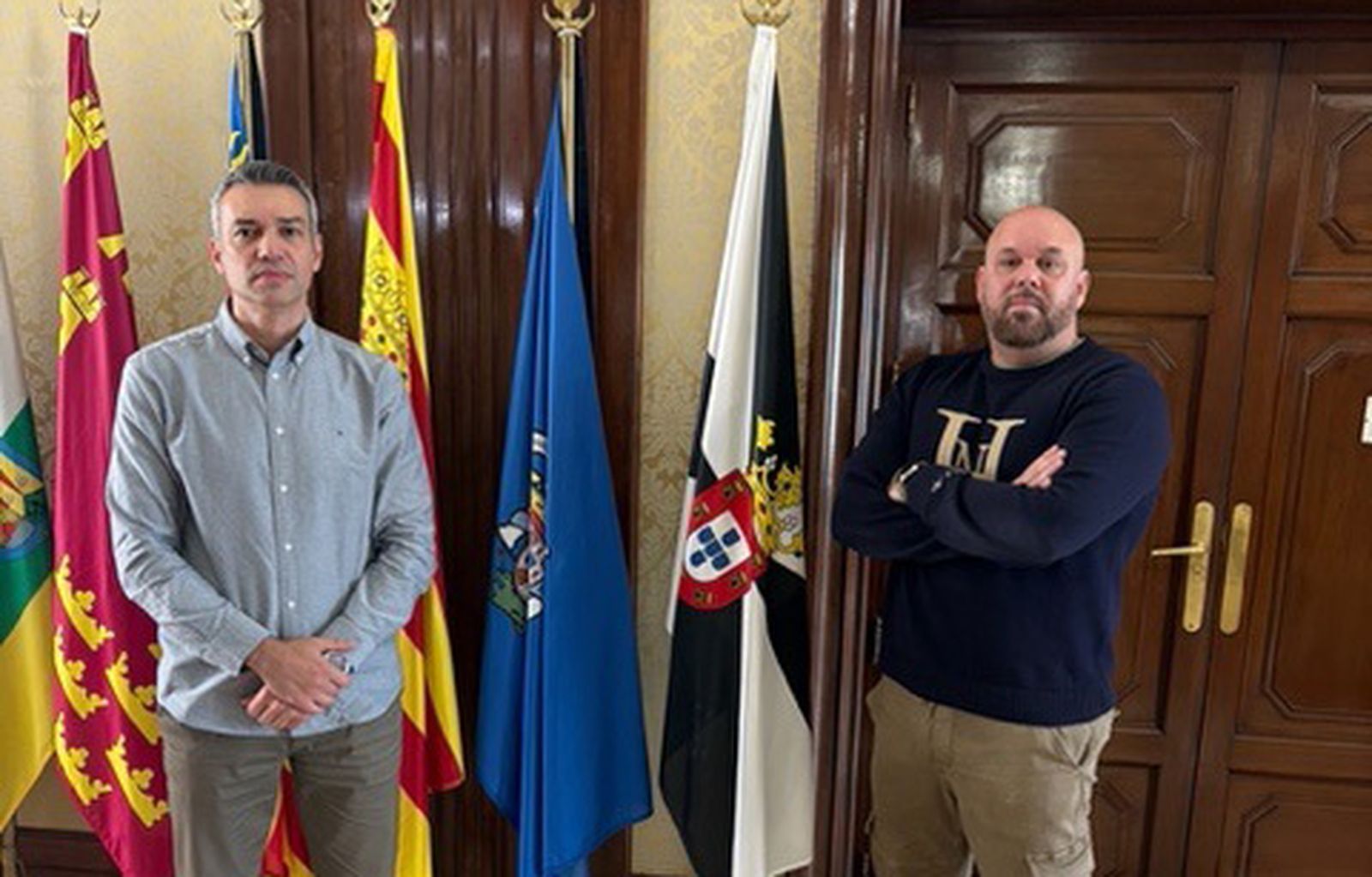 Los presidentes de las juntas de personal de Ceuta, Alejandro Artero, (derecha) y Melilla, Carlos Andrés García
