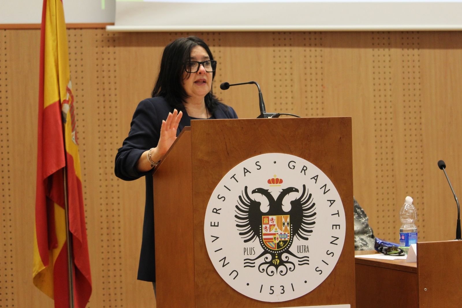 La secretaria autonómica de SATSE en Ceuta, Elisabeth Muñoz, durante las jornadas de Enfermería