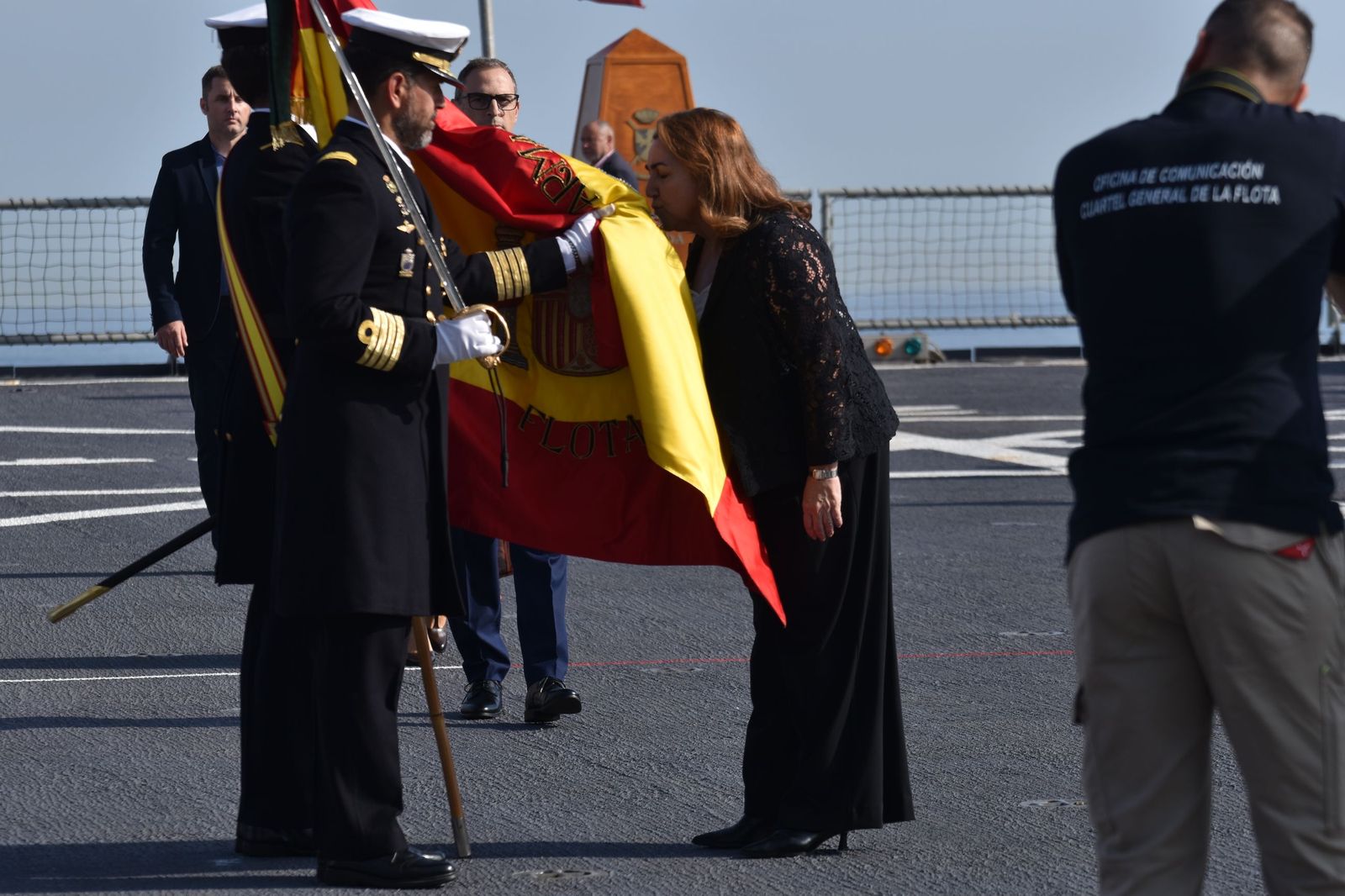Emotiva jura de bandera a bordo del 'Castilla'
