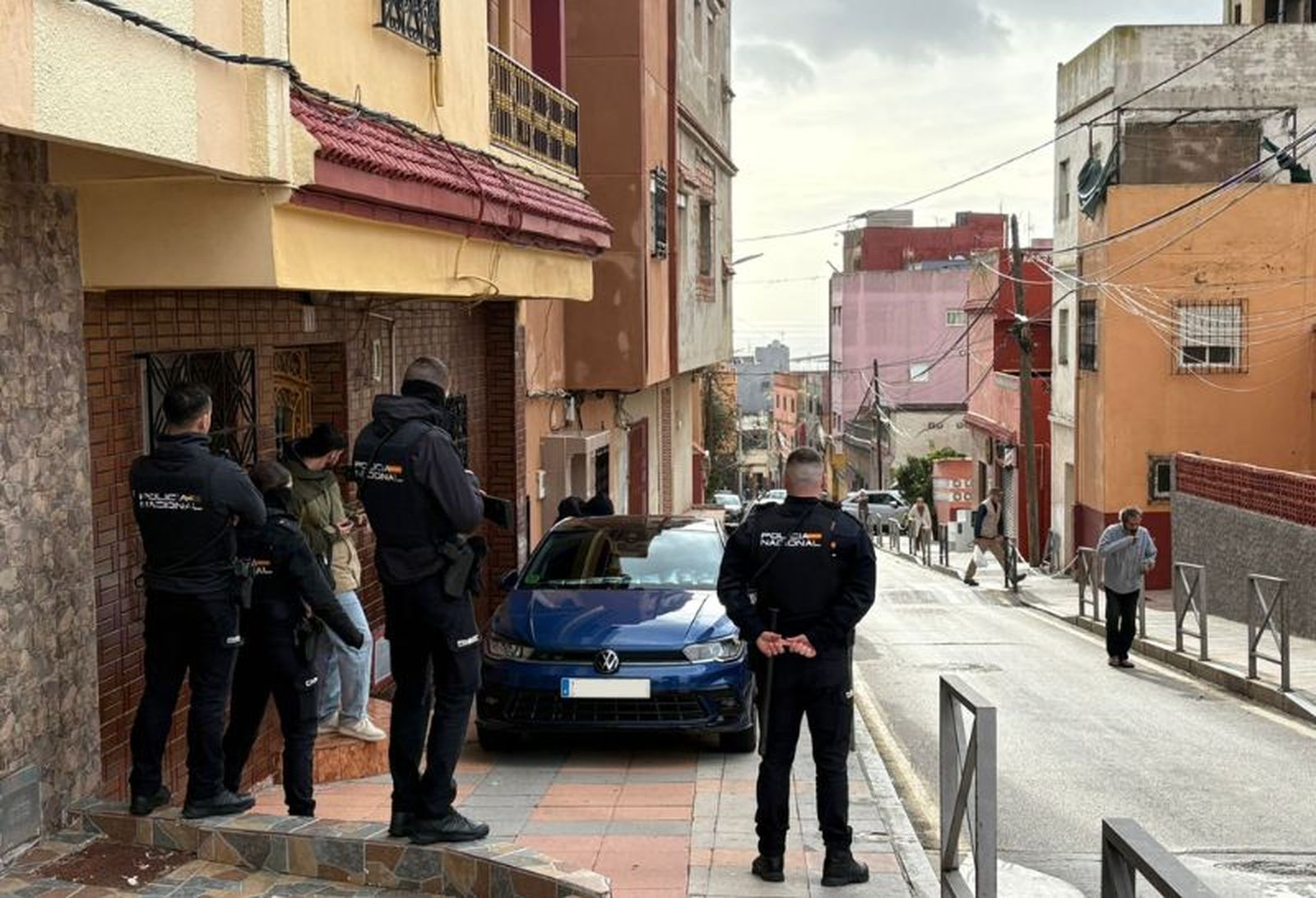 La Policía desplazada en el lugar.