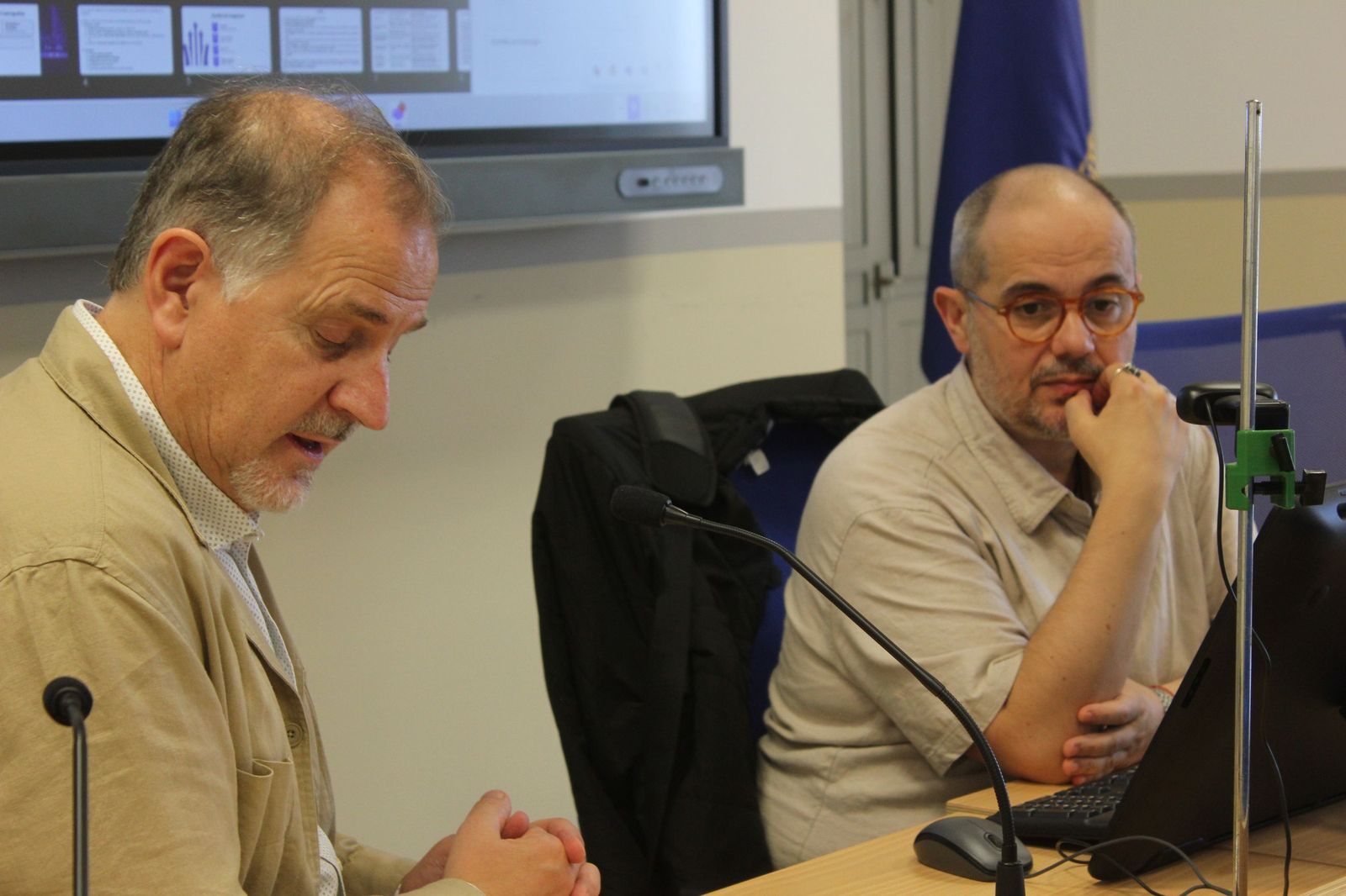 José María Hernández y Javier Rodríguez durante la ponencia.