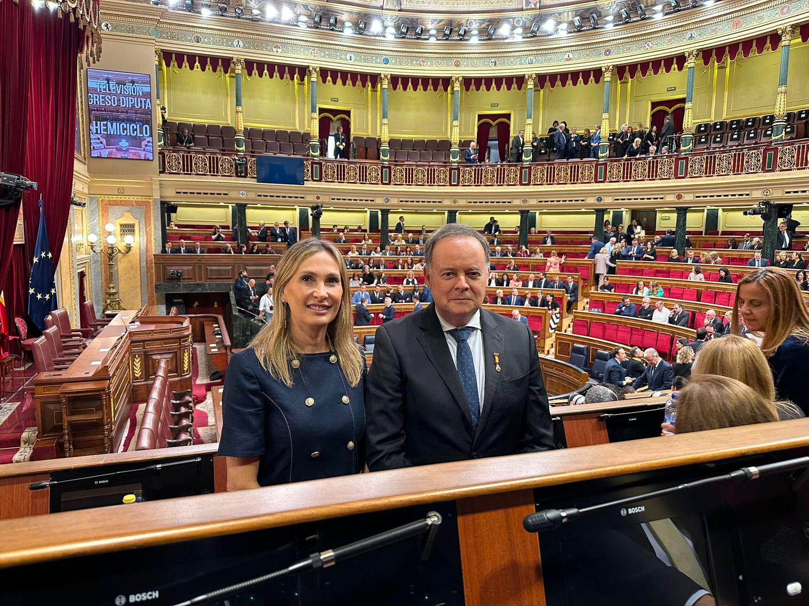 La senadora Cristina Díaz y el diputado Javier Celaya este lunes en el Congreso.