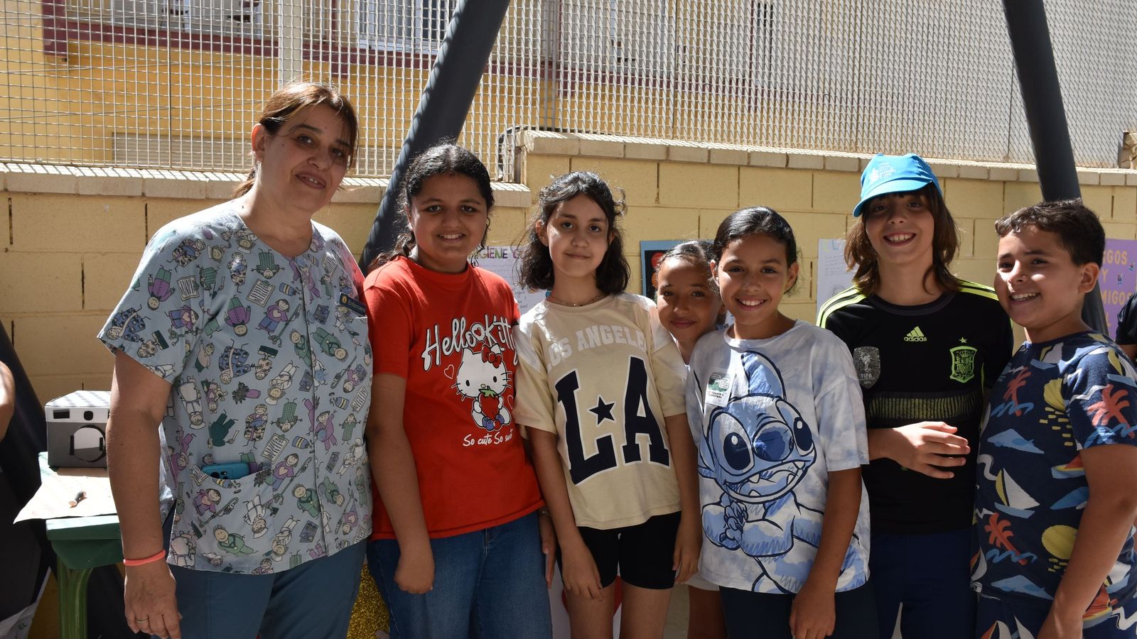 La enfermera escolar de Santa Amelia, Alejandra González, durante la Feria de Hábitos Saludables
