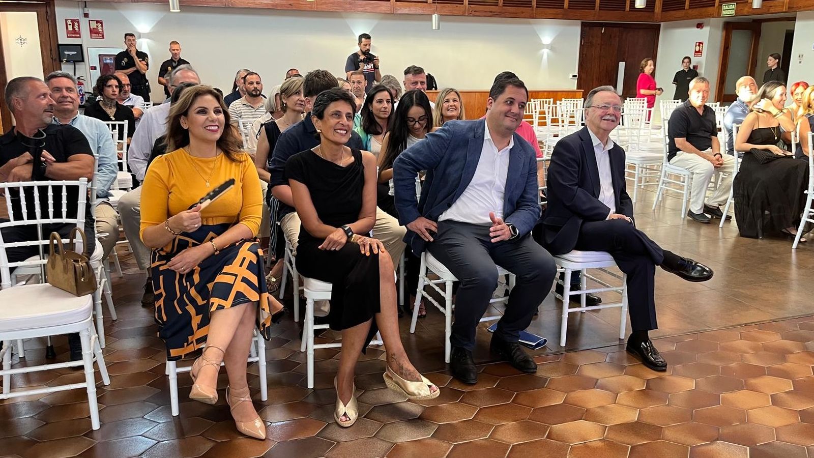 Los consejeros del Gobierno de Ceuta durante la I Convención del GALPCE para hacer balance de la gestión de los fondos europeos para proyectos de economía azul y pesca
