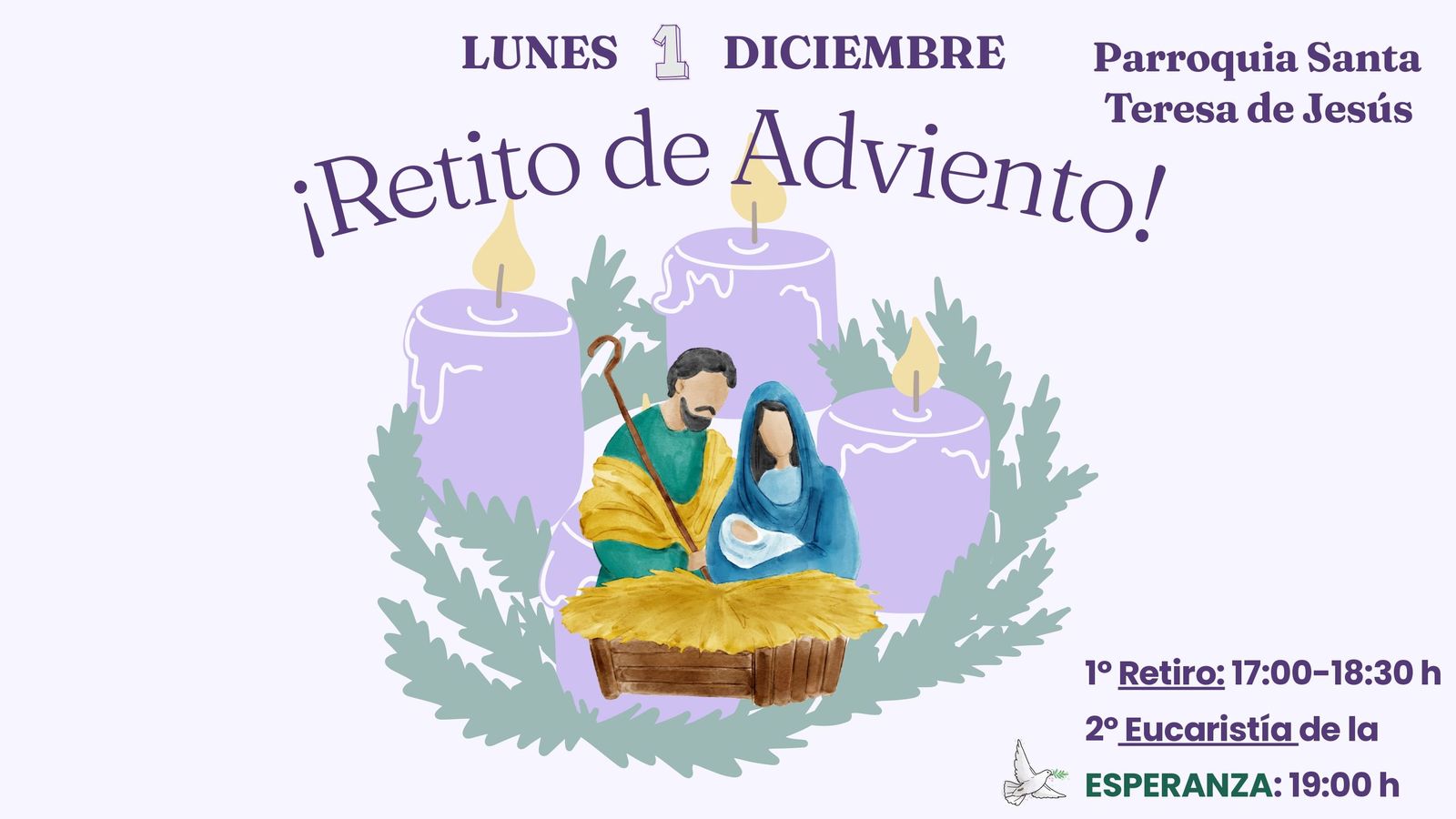 Cartel del retiro de Adviento en Santa Teresa
