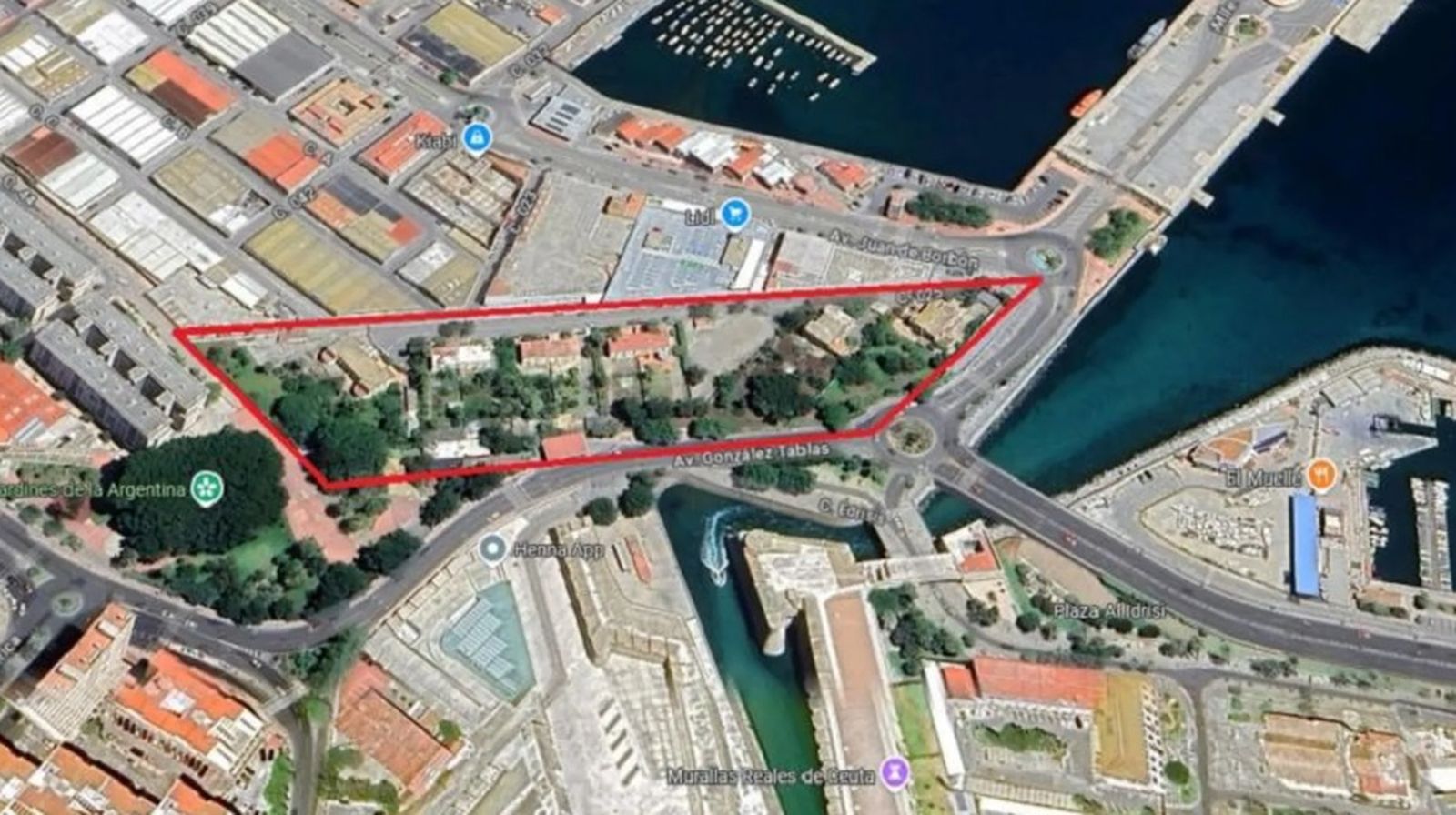 Imagen aérea de la zona portuaria sobre la que se ejecutará el proyecto que permitirá la interacción entre puerto y ciudad