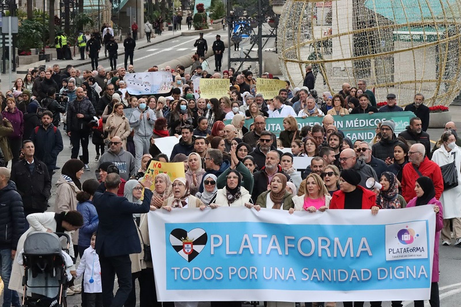 Manifestación por la sanidad digna en Ceuta celebrada en diciembre de 2023