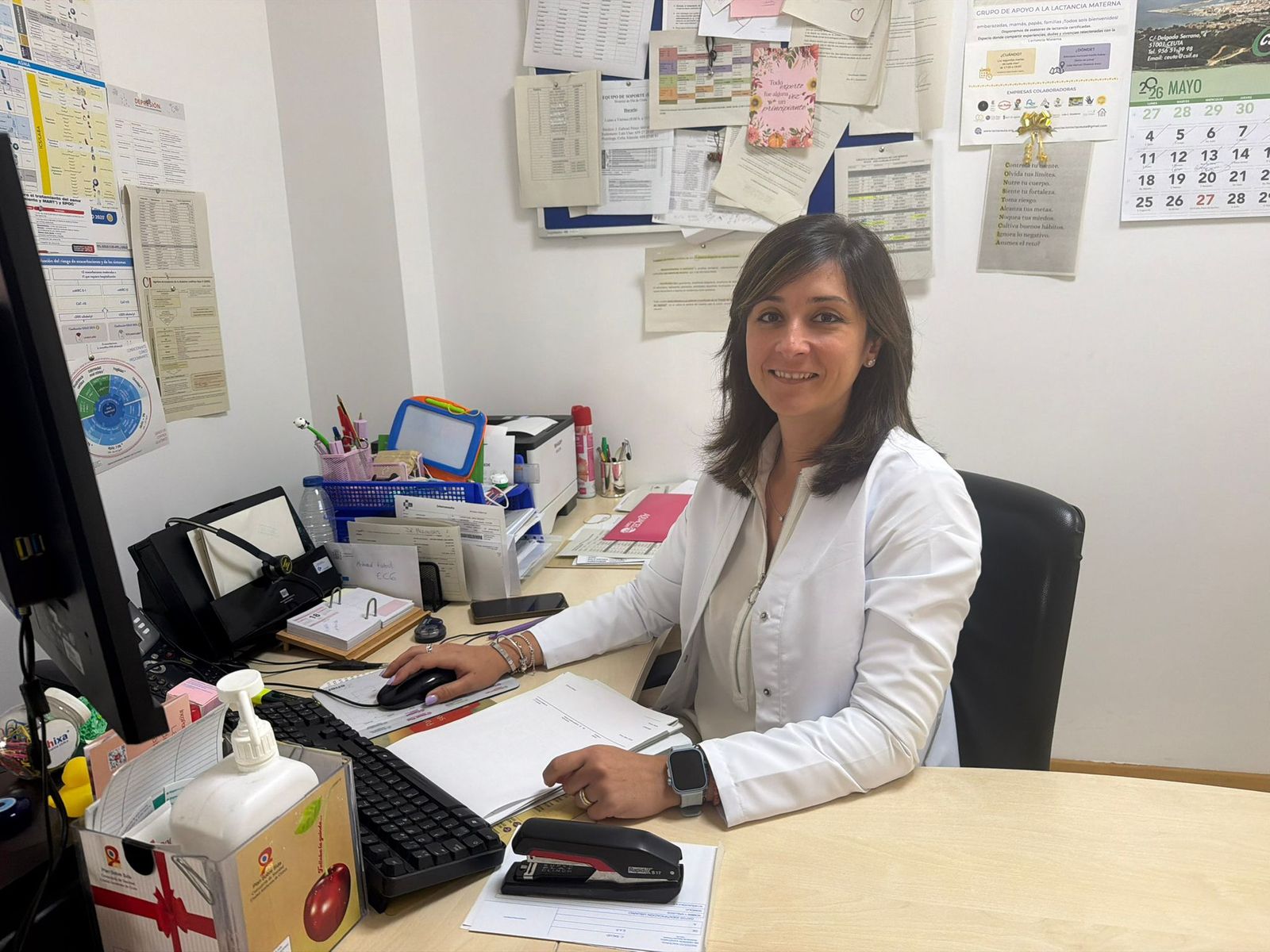 Mercedes Laserna, medica de familia en el centro de salud de Otero