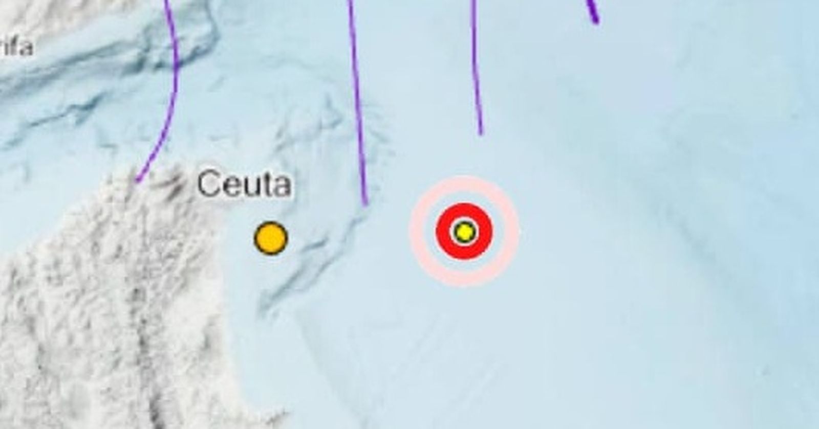 Punto exacto del lugar donde se produjo el temblor, según el Instituto Geográfico Nacional