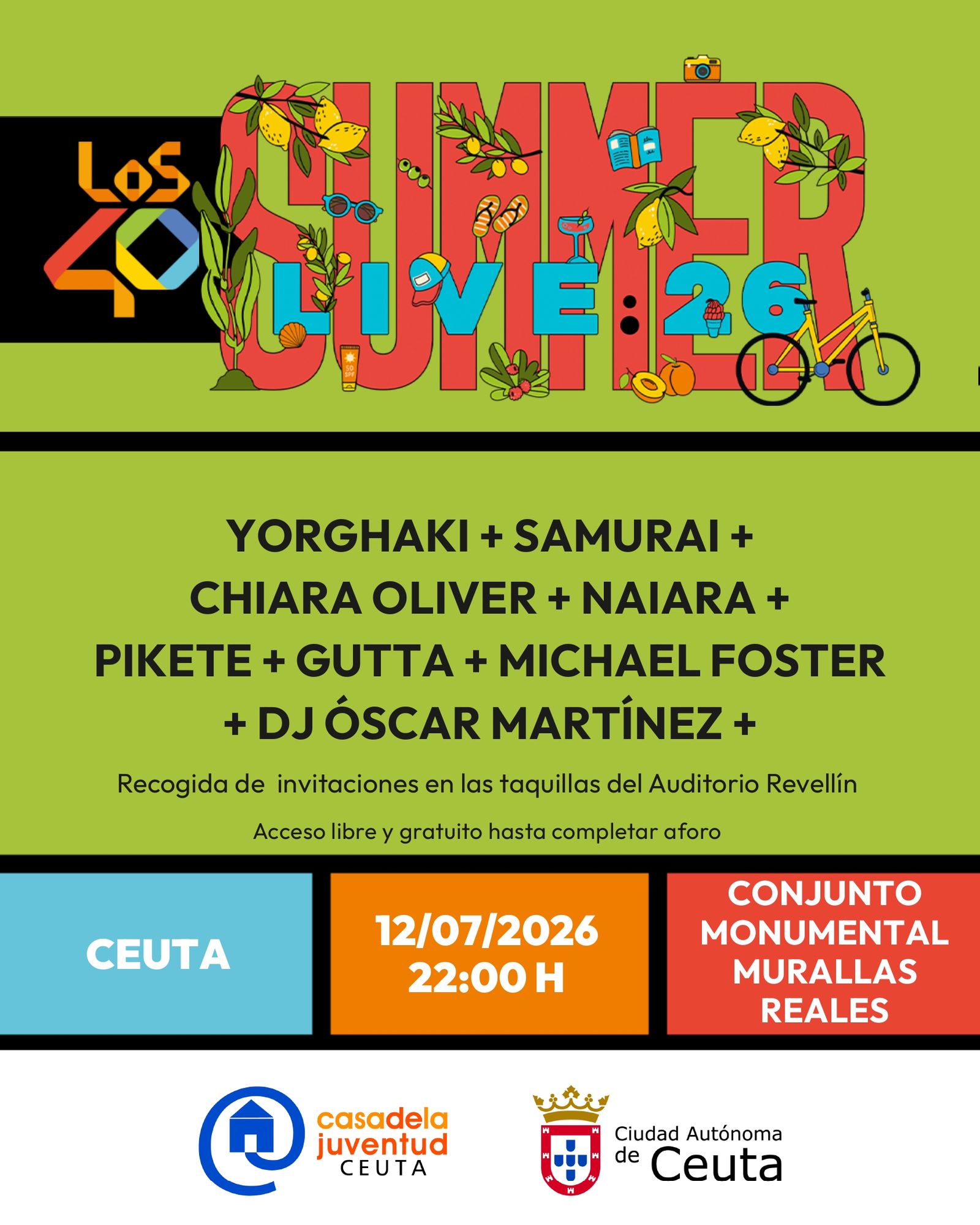 La mejor fiesta del verano llega a Ceuta el 12 de julio con la gira LOS40 Summer Live