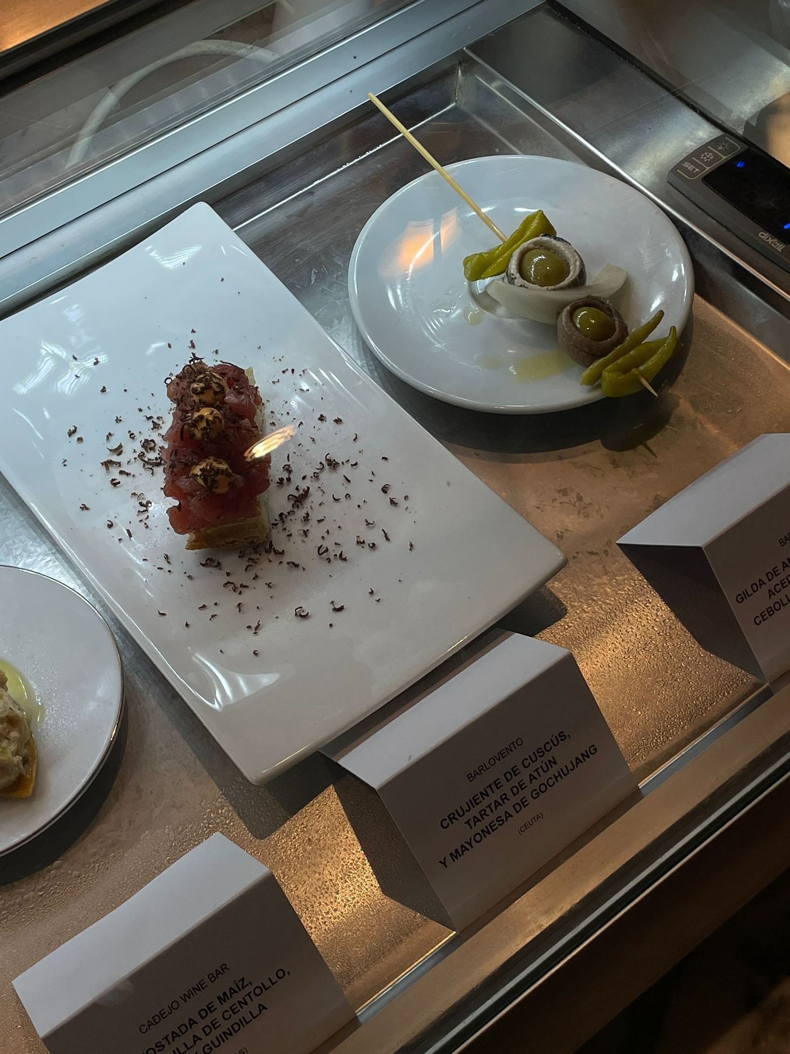 Las tapas presentadas por el Restaurante Barlovento en la gala de los premios 'T de Bares'