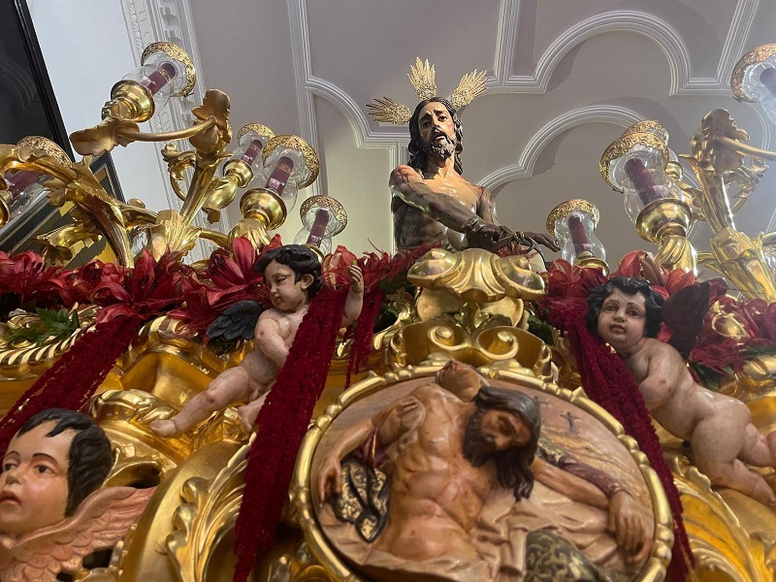 La Flagelación se prepara para su esperada gran tarde en el Oratorio de Teniente Pacheco. / FOTO REDUAN