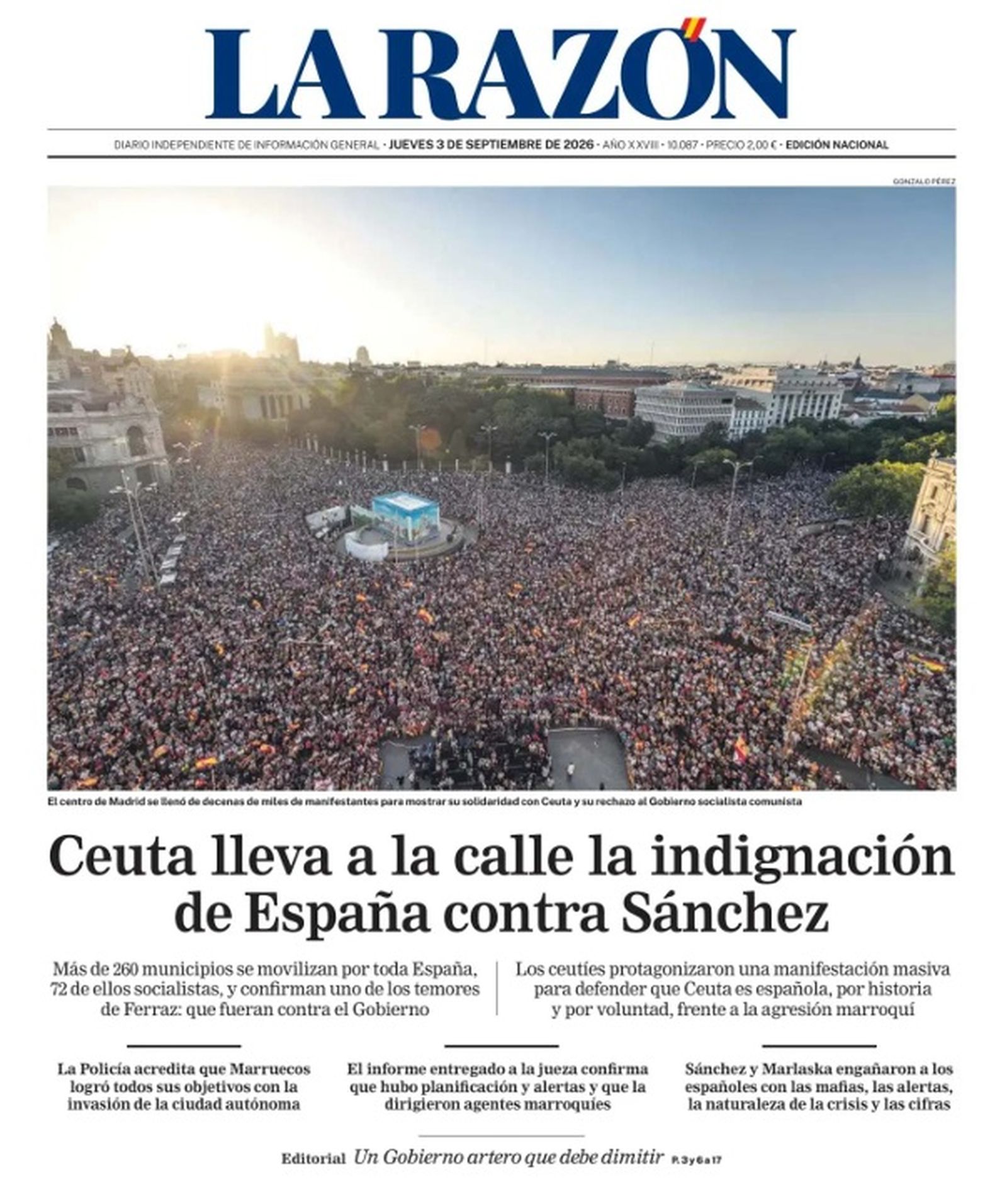 Ceuta ocupa las portadas nacionales
