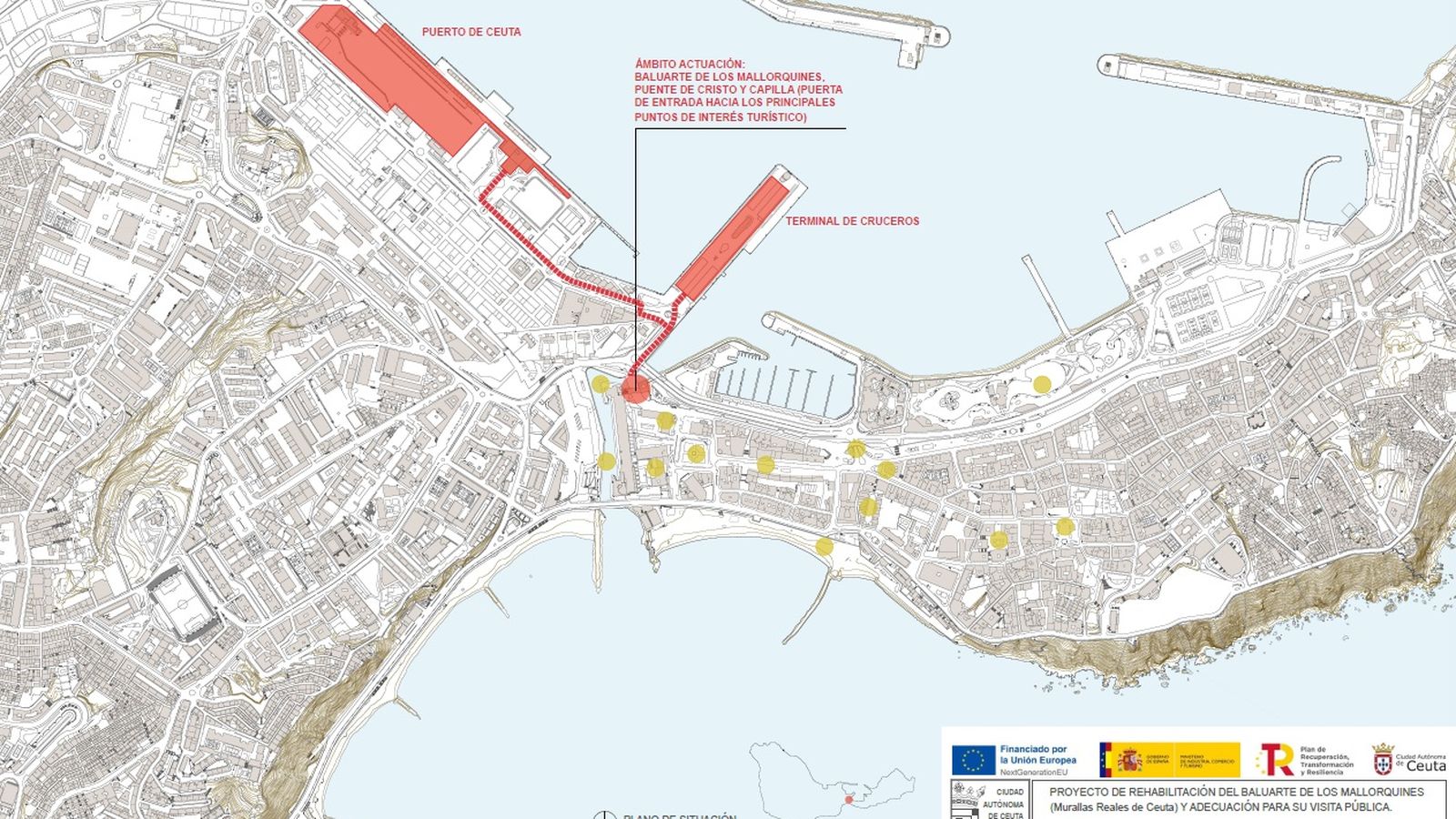 Planos que aparecen en el pliego de la rehabilitación del Baluarte de los Mallorquines