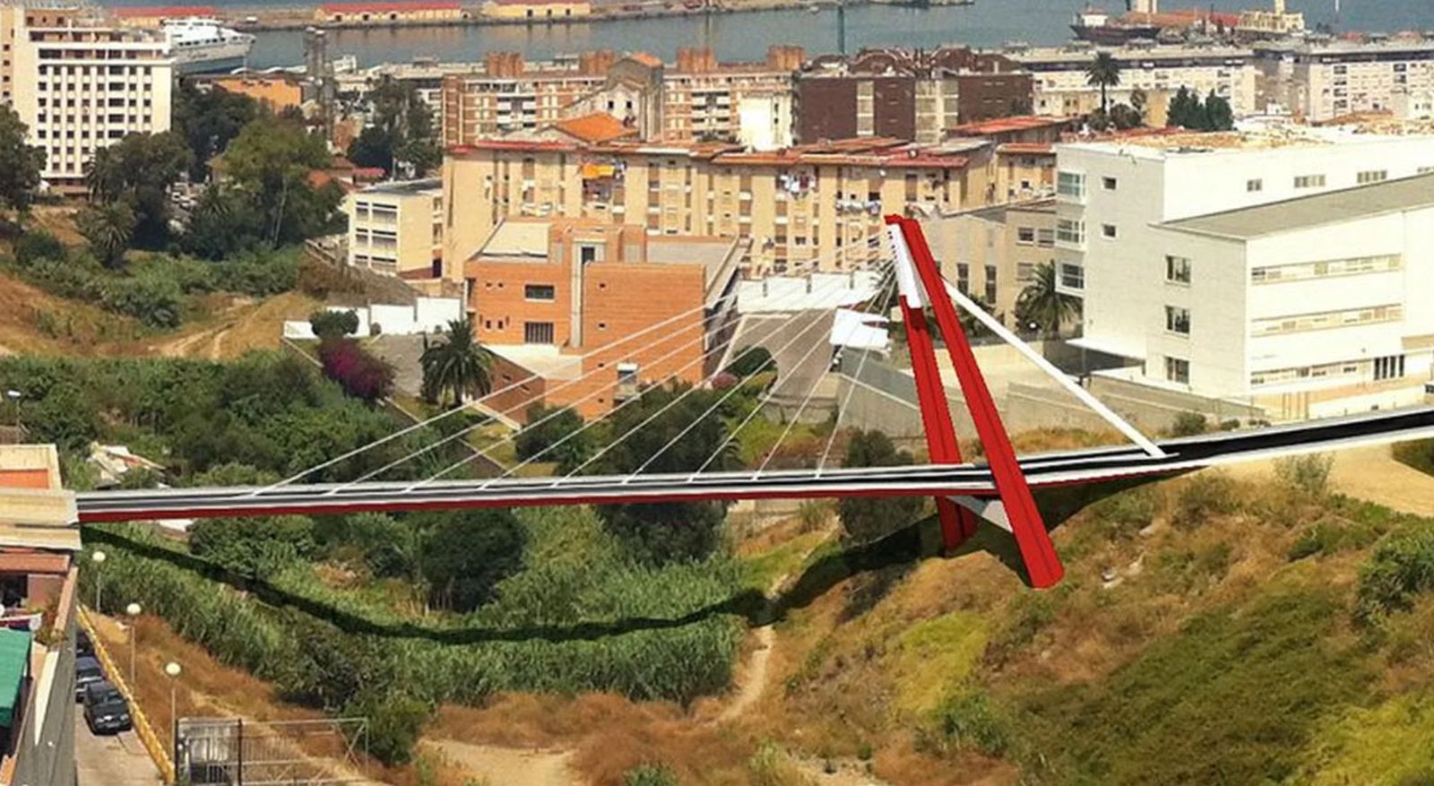 Recreación del puente de Arroyo Paneque, cuya construcción quedó paralizada por razones presupuestarias