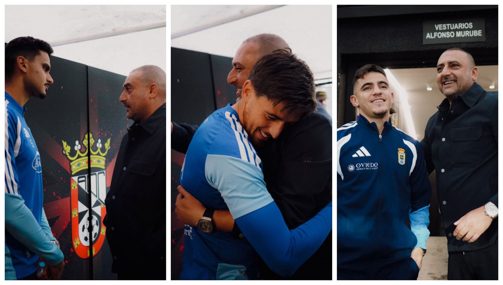 Luhay Hamido saludando a sus tres ex jugadores