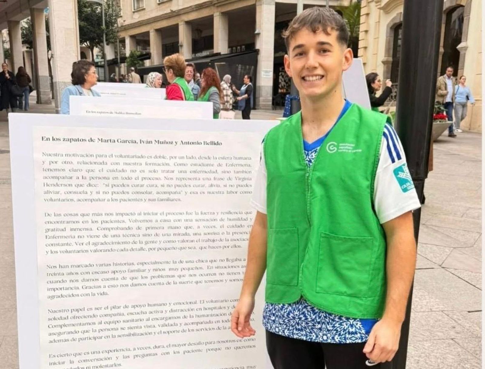 El voluntario de la AECC Iván Muñoz durante el acto celebrado en honor al voluntariado la pasada semana