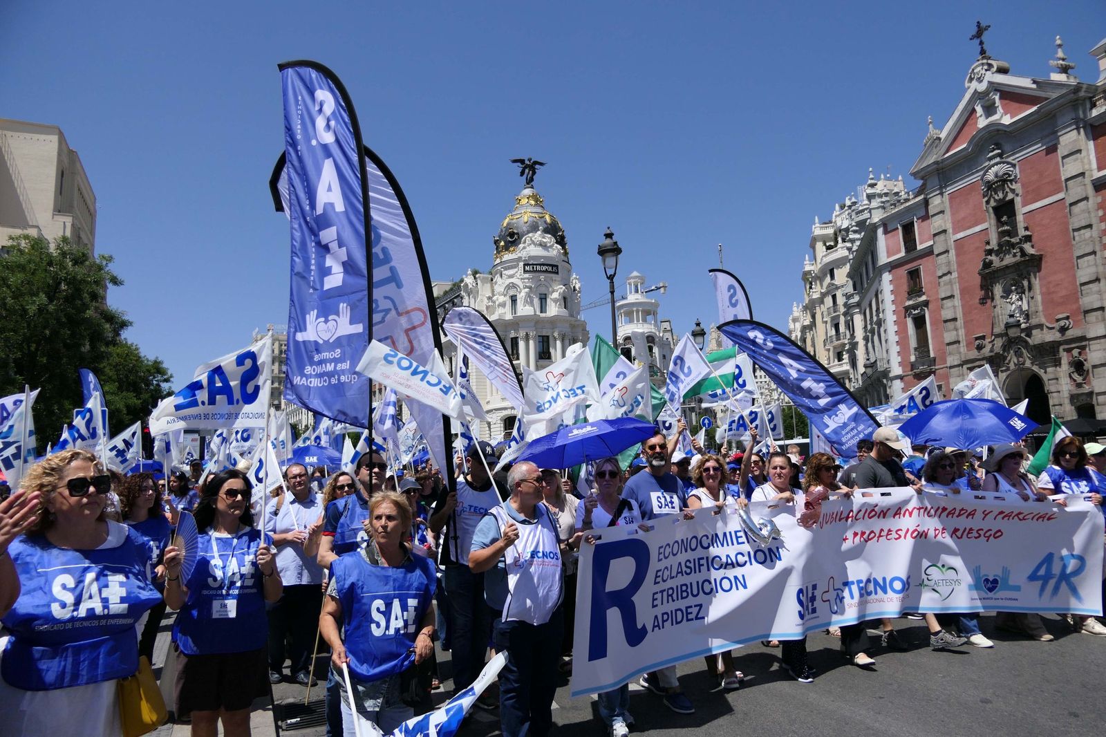 Concentración de técnicos sanitarios en Madrid