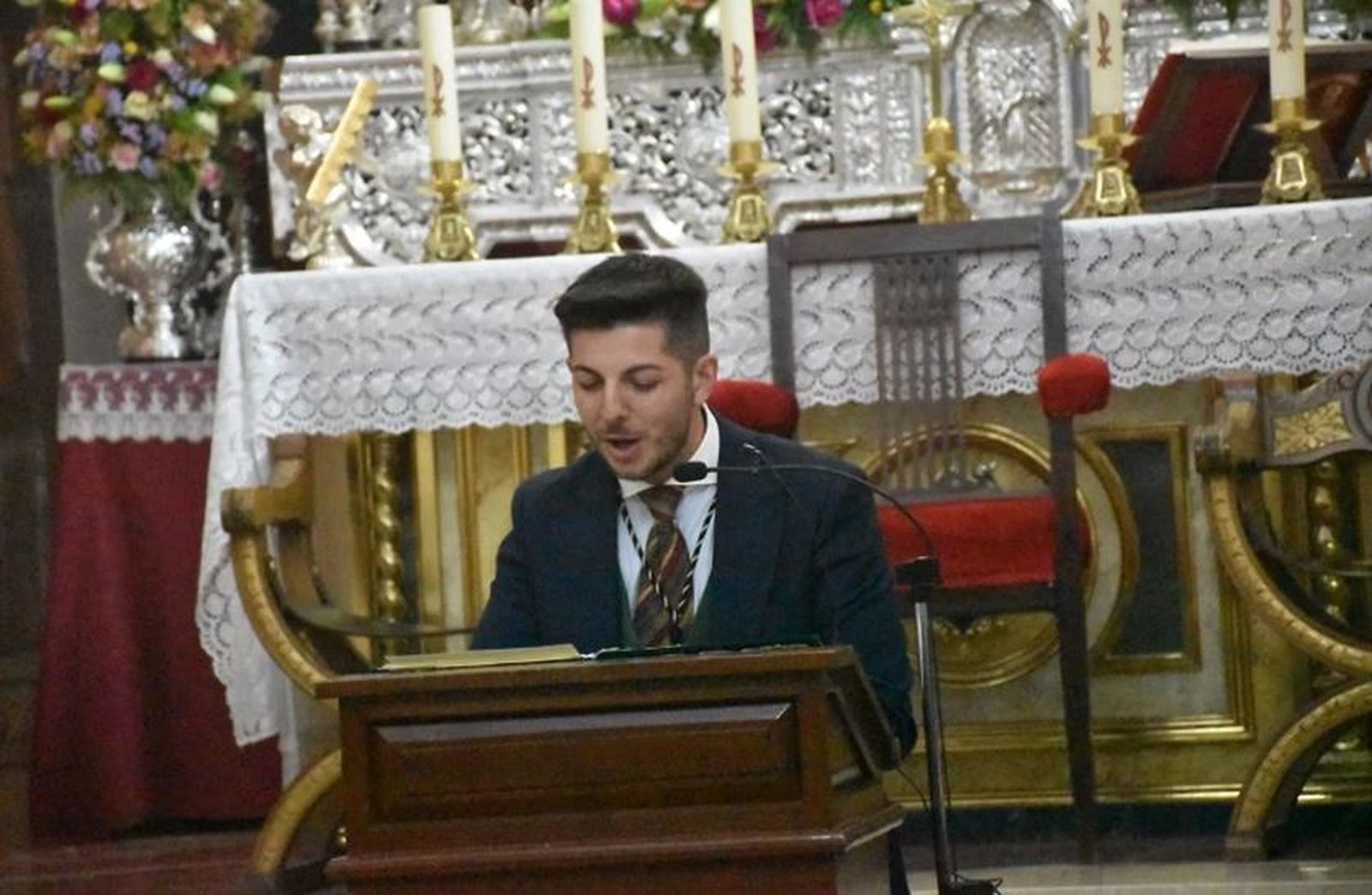 Adán del Campo, durante el Pregón de El Rocío