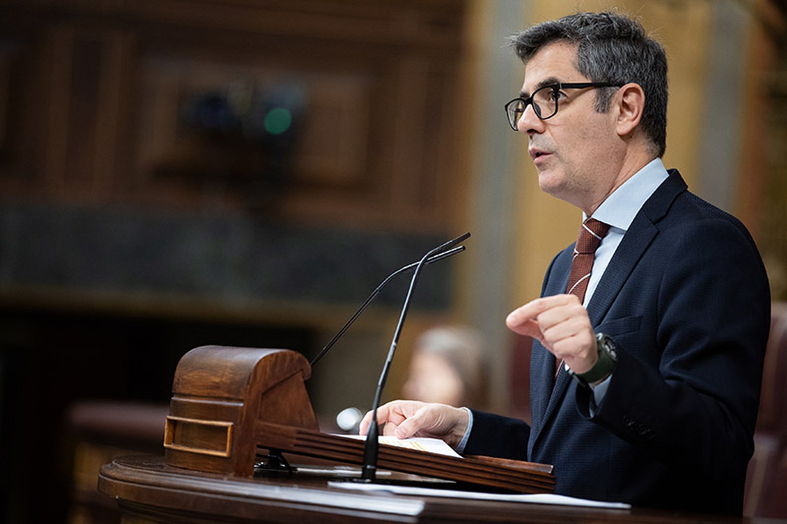 El ministro Bolaños, durante su intervención ayer en el Congreso/FOTO CONGRESO DE LOS DIPUTADOS