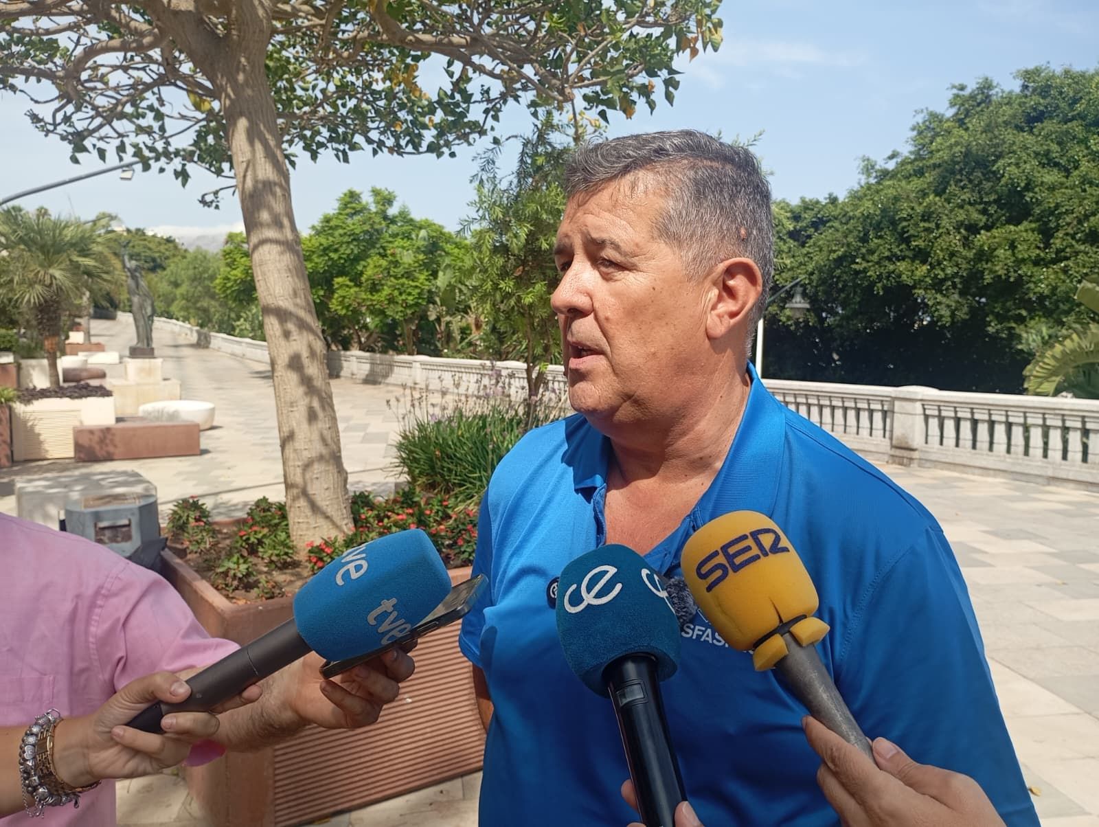 Antonio Seoane, en un momento de su intervención ante la prensa