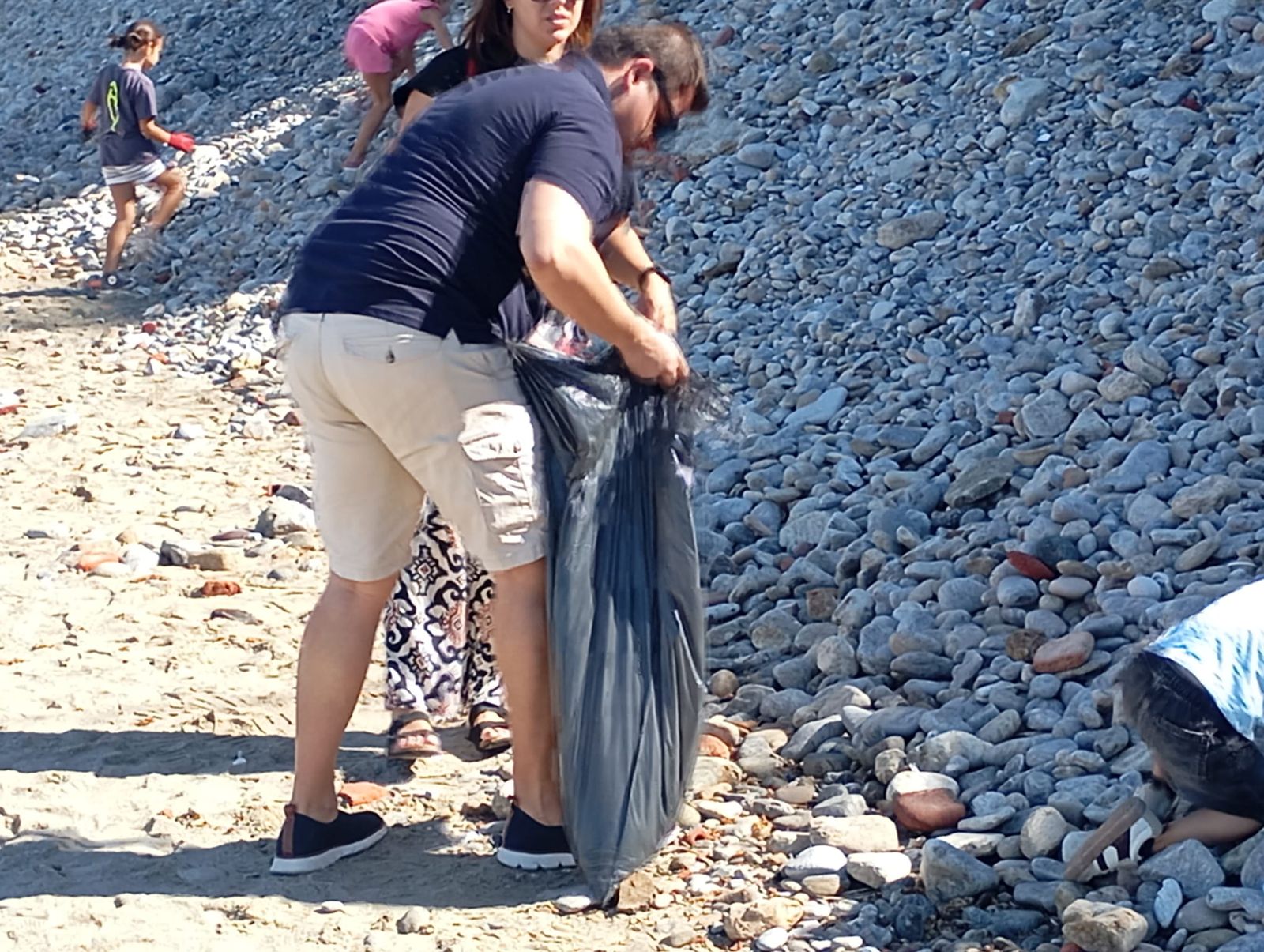 Bonita mañana ecológica en la playa de San Amaro
