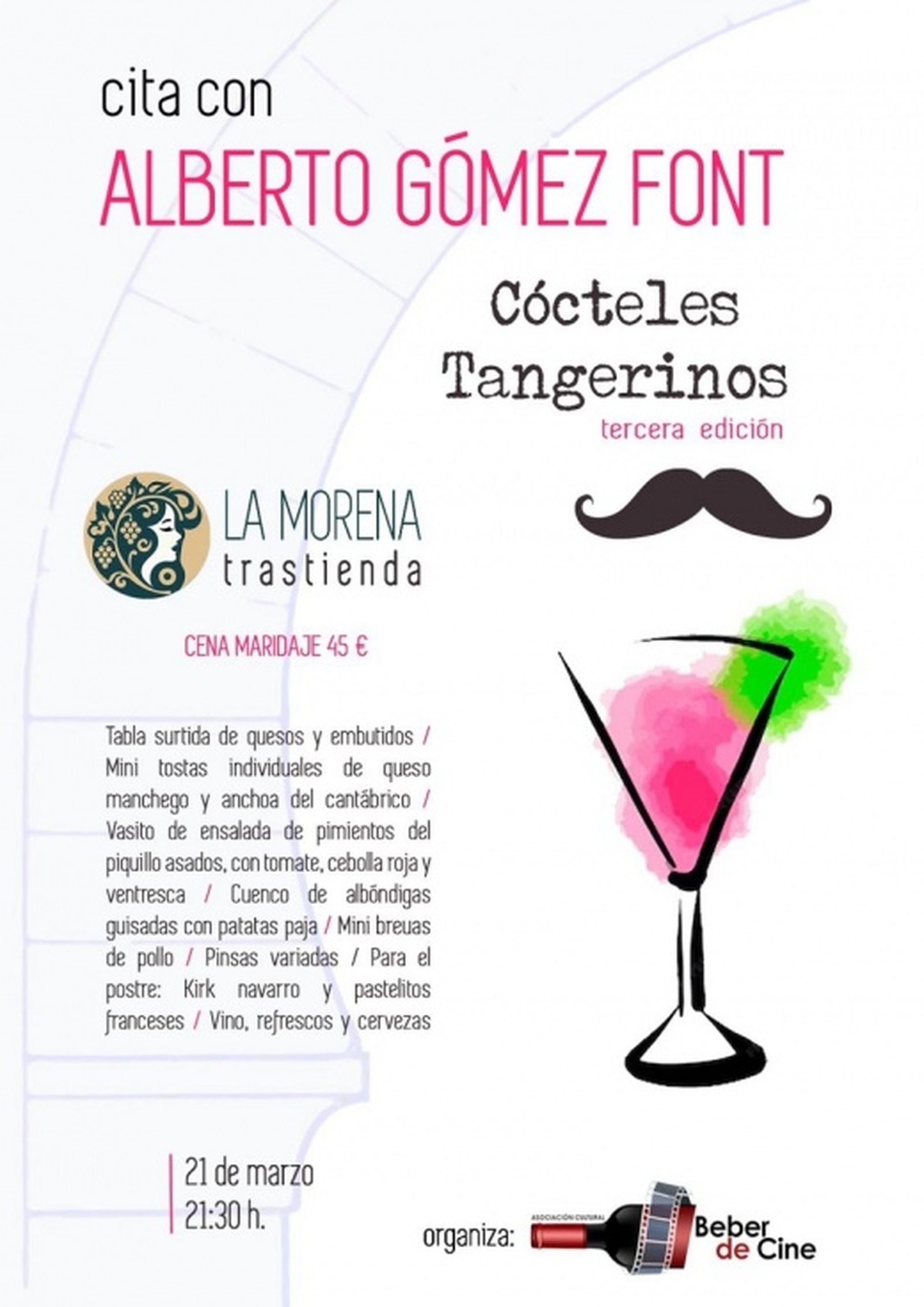 Cartel del maridaje con Alberto Gómez. / FOTO CEDIDA