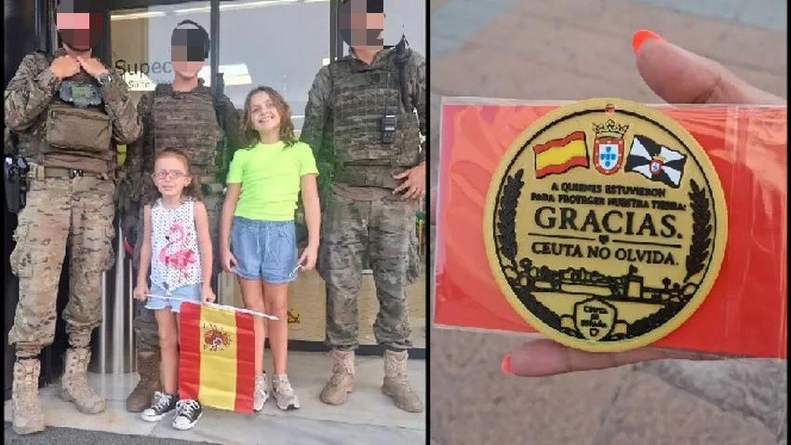Los pequeños de Ceuta agradecen al Ejército su labor con medallas y tarjetas