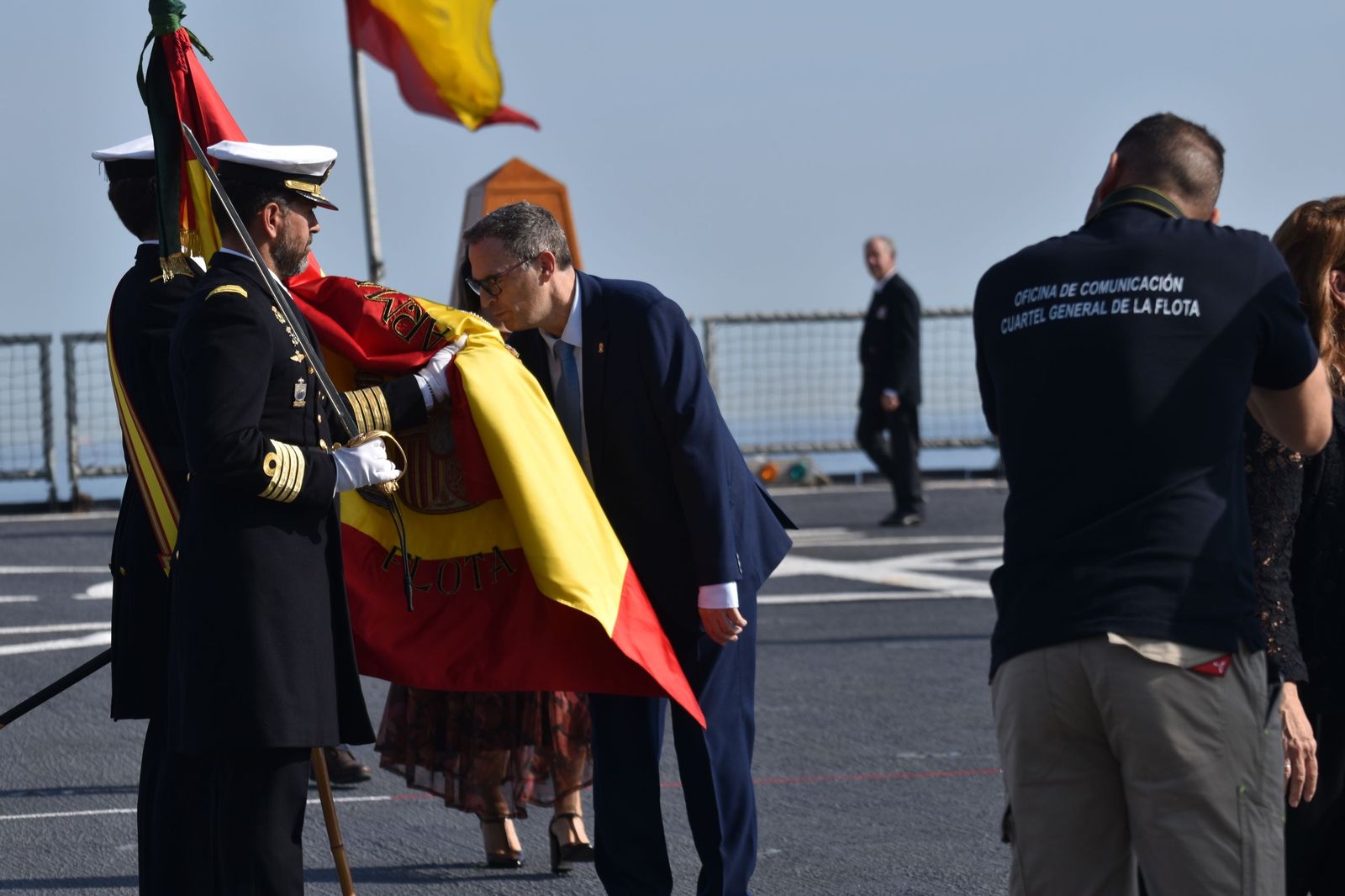 Emotiva jura de bandera a bordo del 'Castilla'