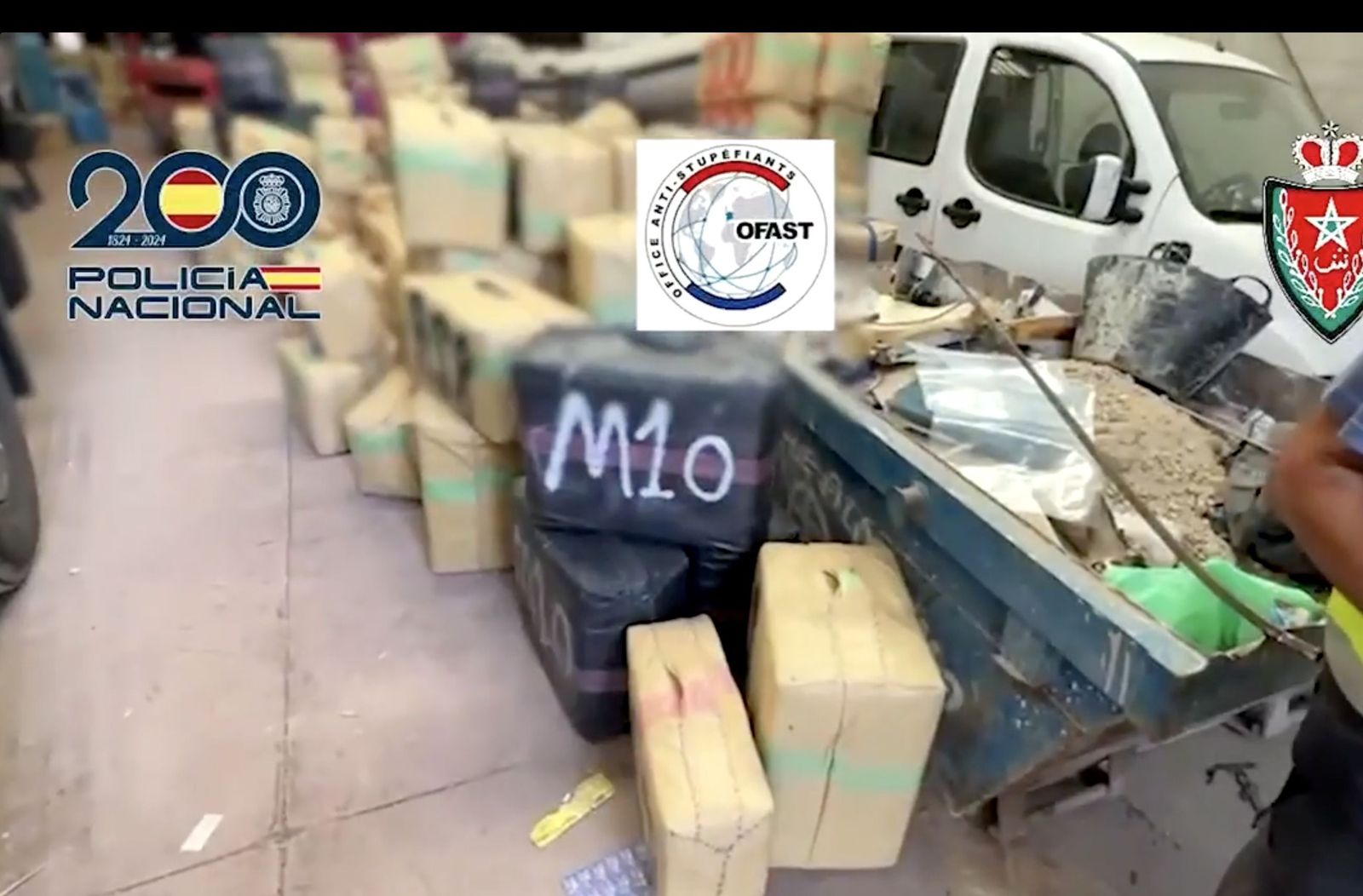 Imagen de la incautación de 15 toneladas de hachís en Almería