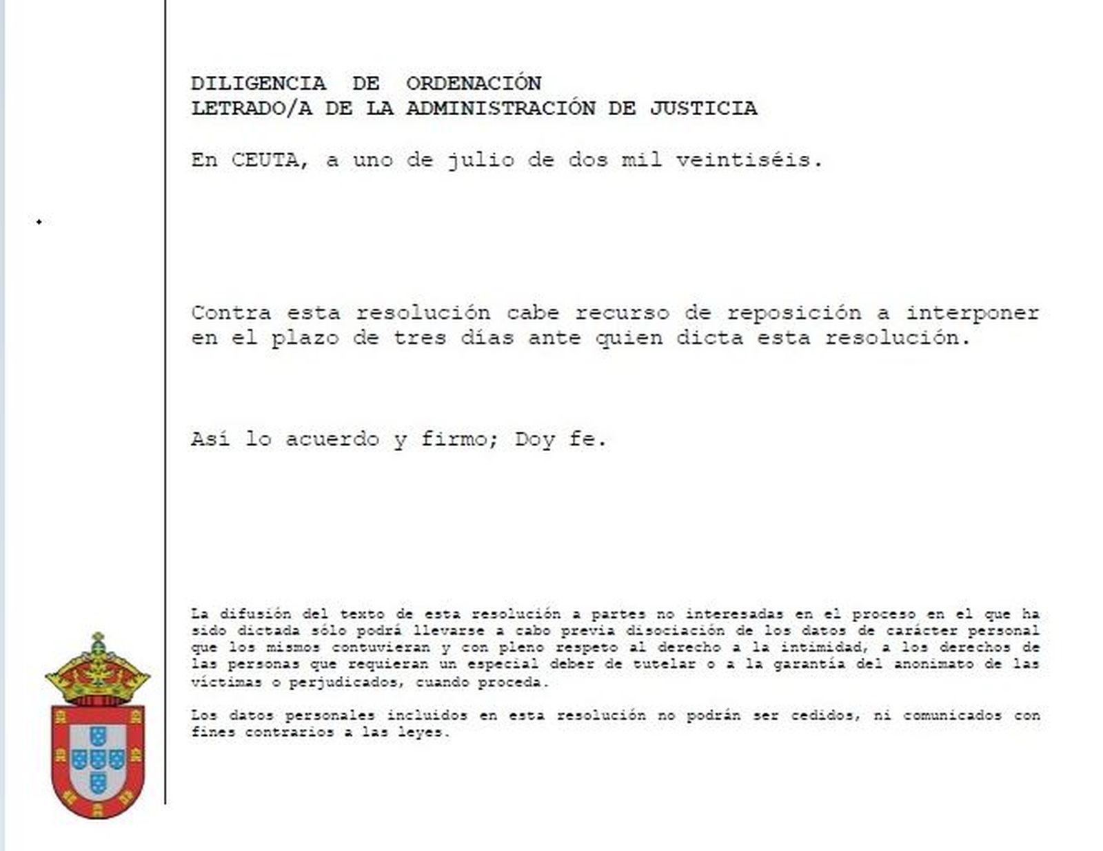Imagen en la que se ve el escudo erróneo de la ciudad