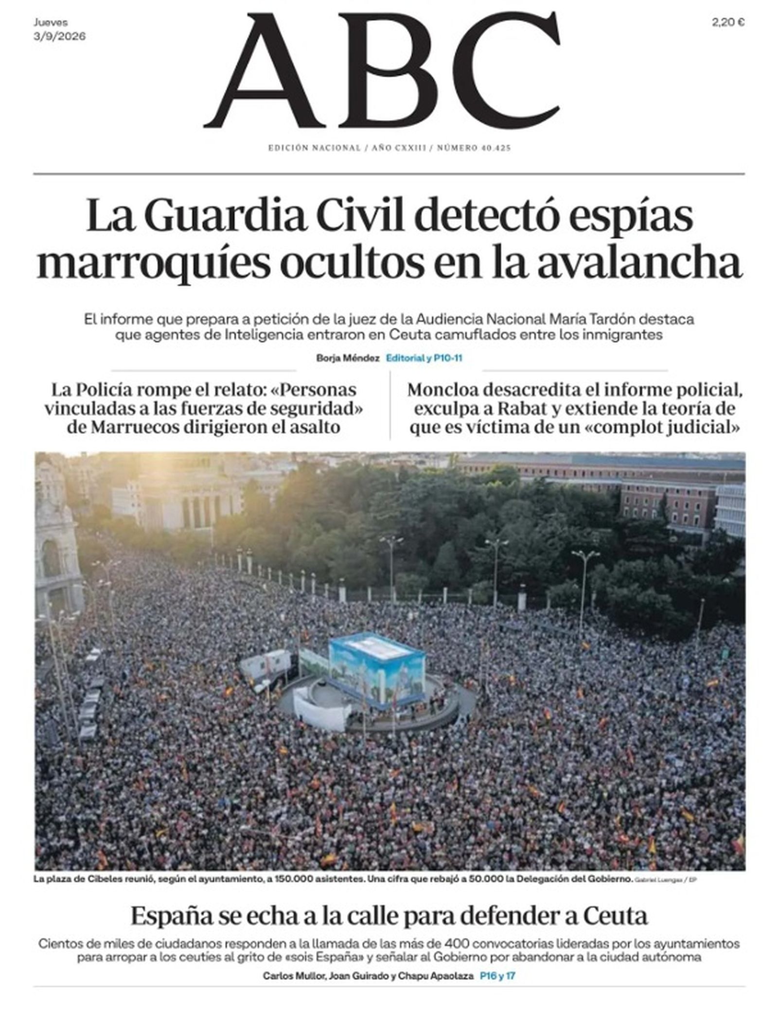 Ceuta ocupa las portadas nacionales