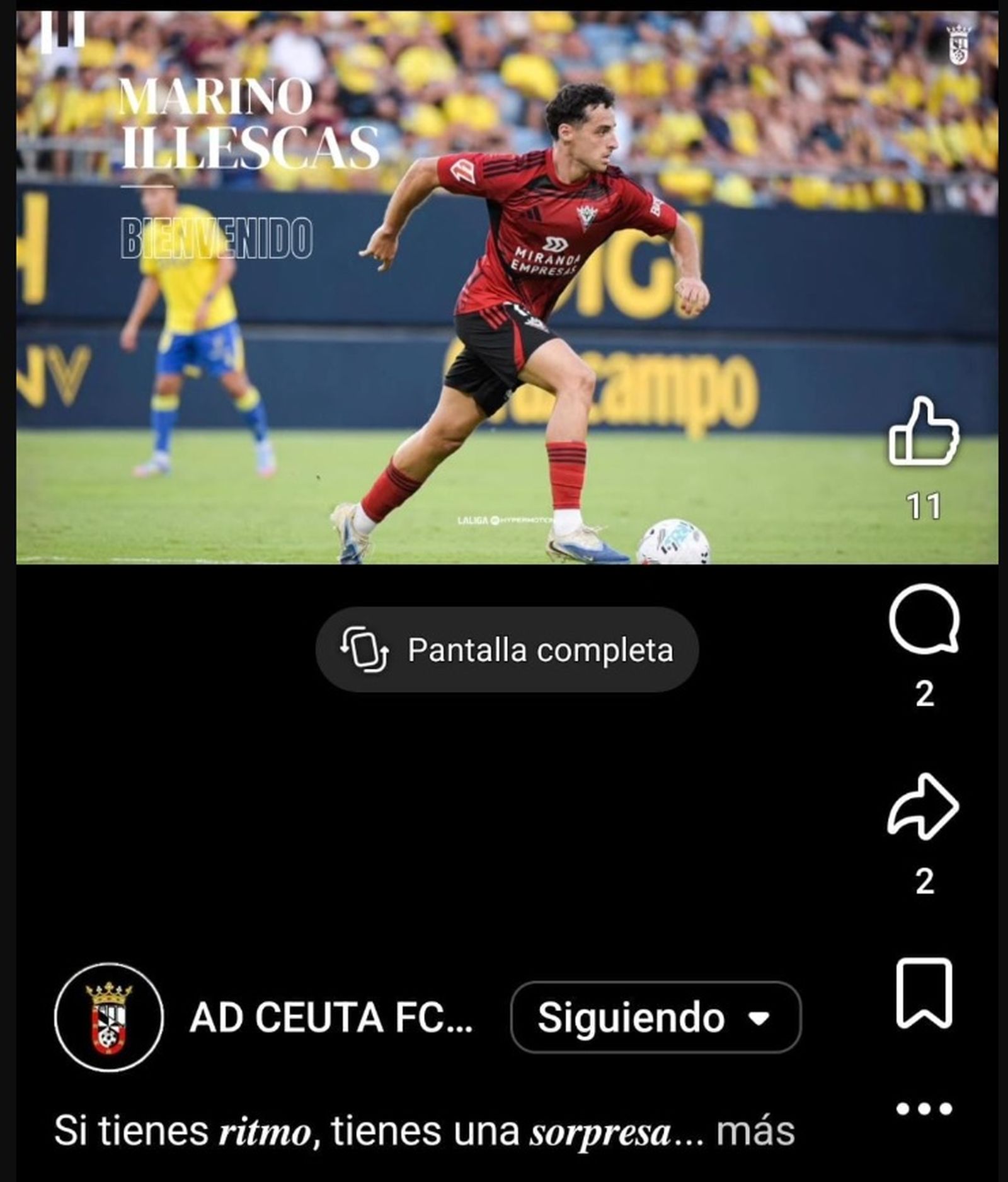 La AD Ceuta FC confirma la llegada de Marino Illescas como su tercer refuerzo invernal