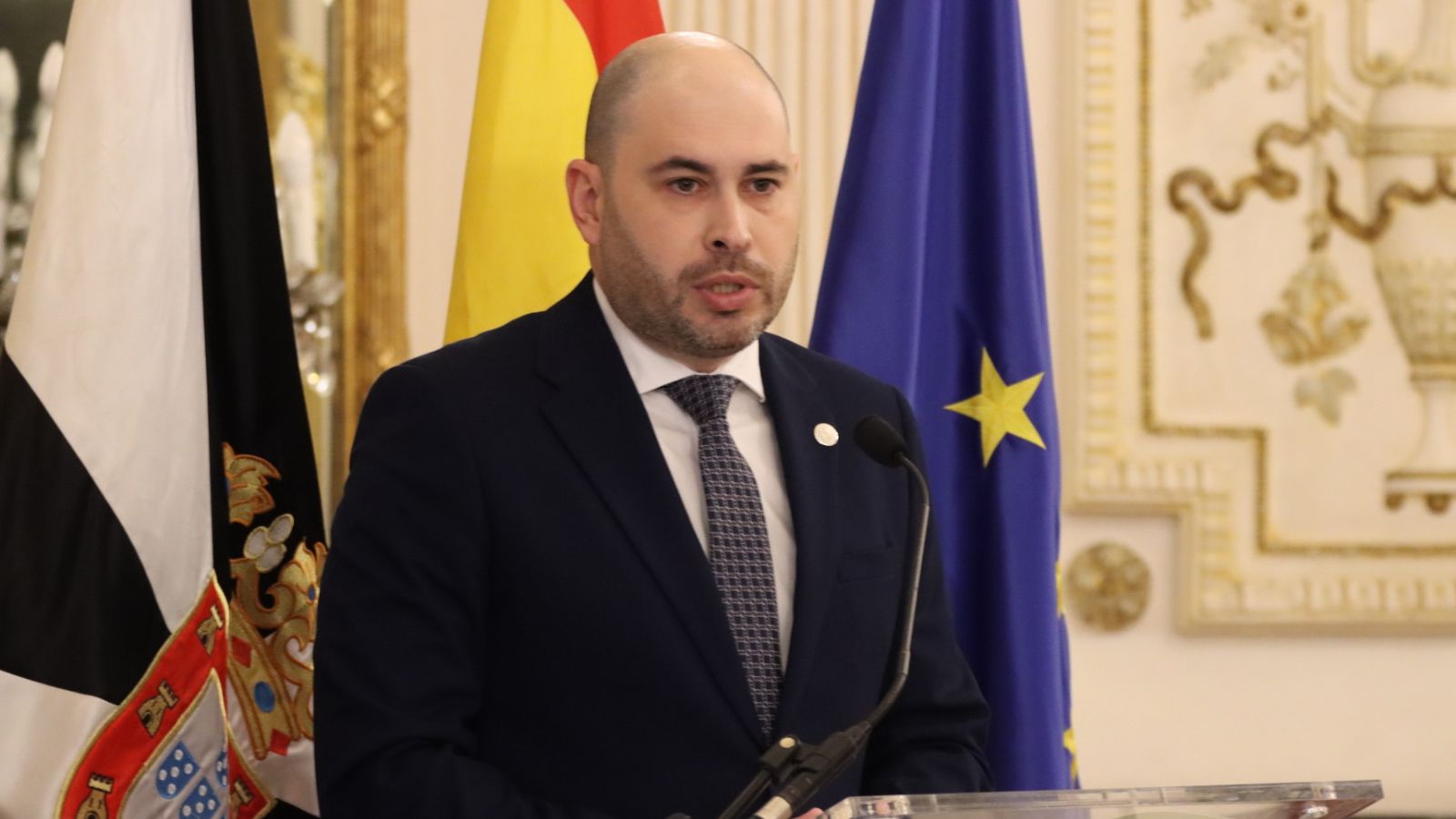El delegado del Gobierno en Ceuta, Miguel Ángel Pérez Triano, en el evento de la Cámara