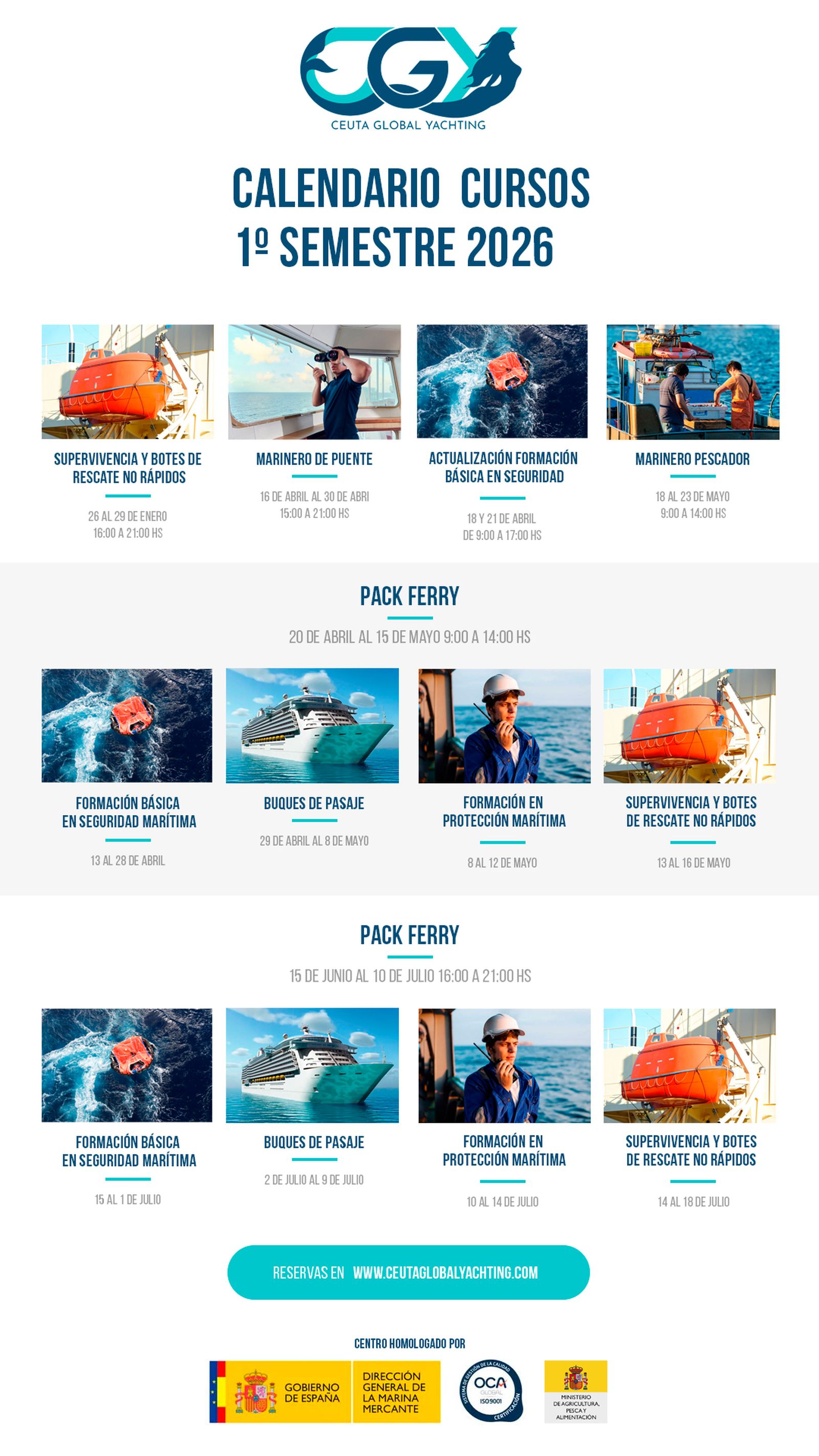 Calendario de cursos.