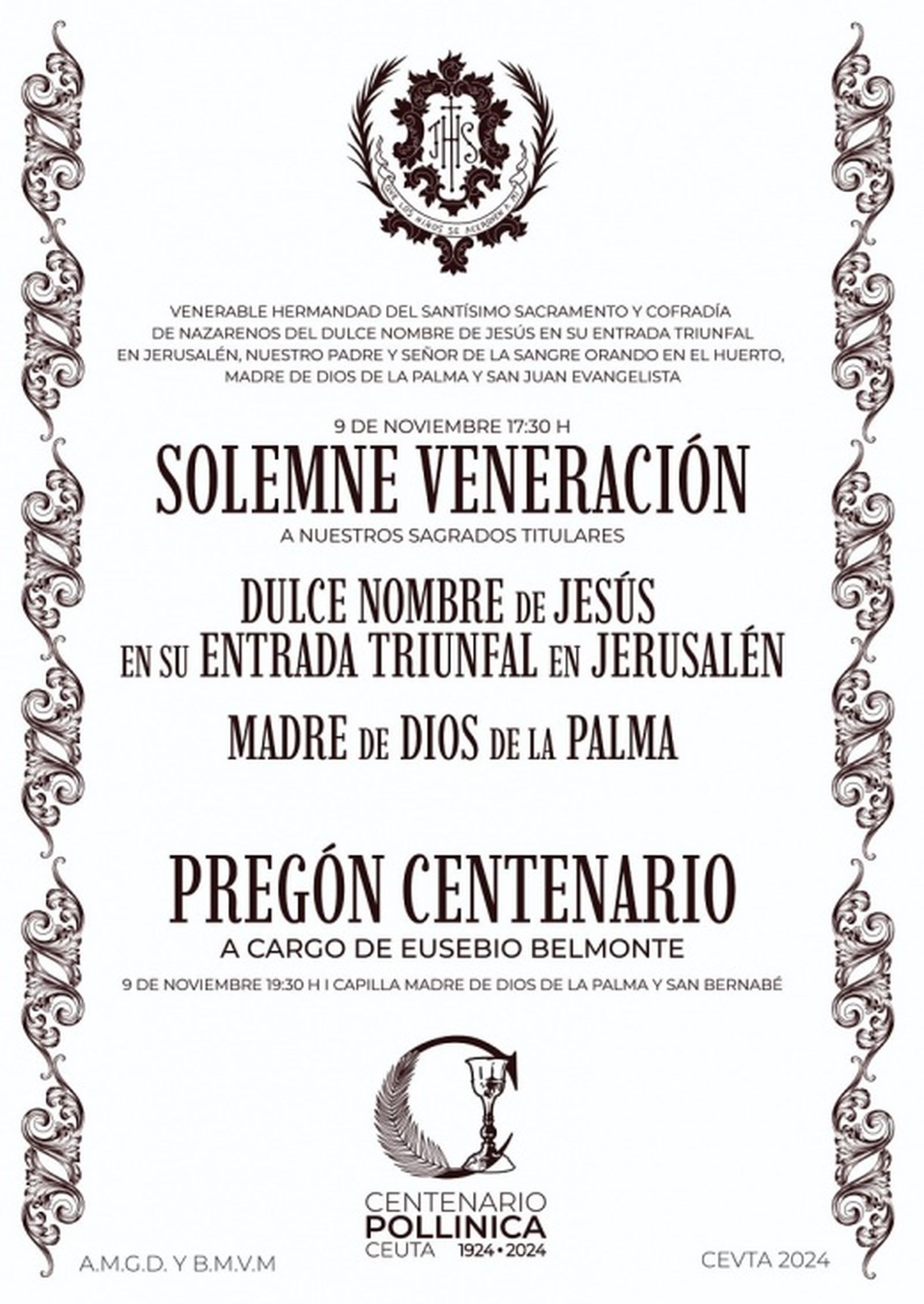 Cartel actos de la Pollinica | FOTO CEDIDA