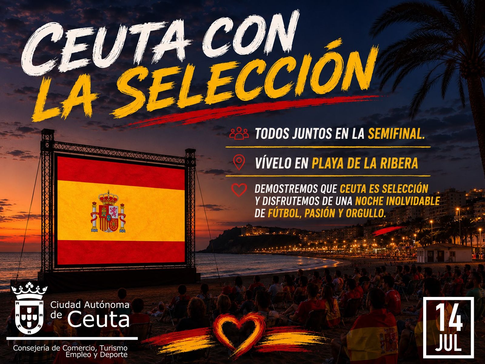 Pantalla gigante en La Ribera para ver el España - Francia