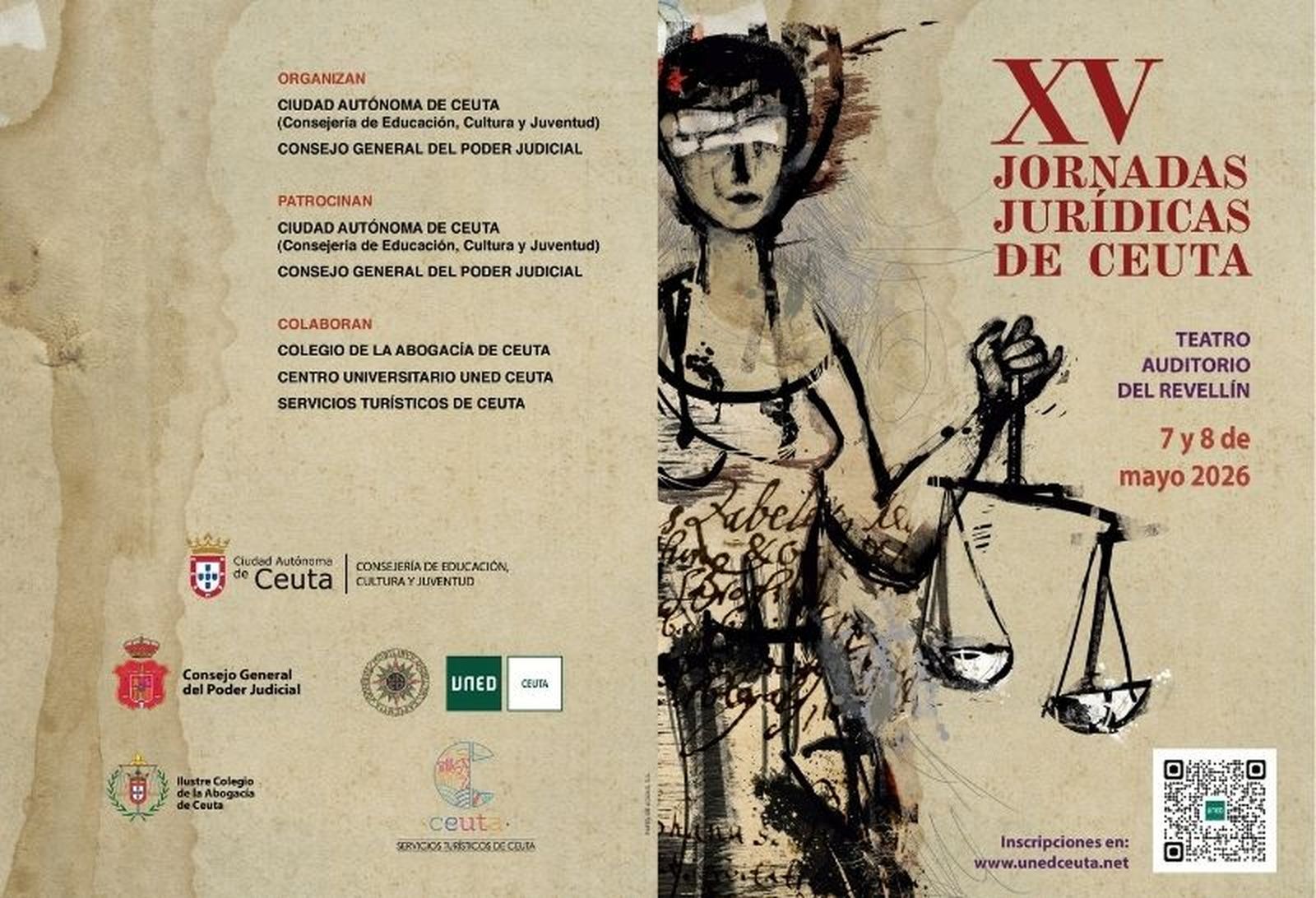 Cartel oficial de las XV Jornadas Jurídicas de Ceuta.