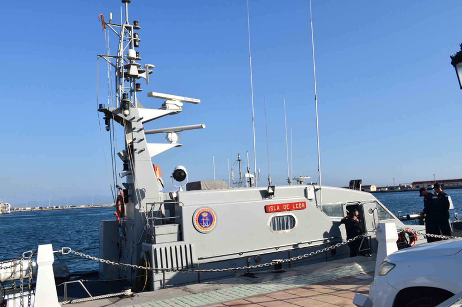 El patrullero atracado en el Muelle España. / FOTO NICOL'S
