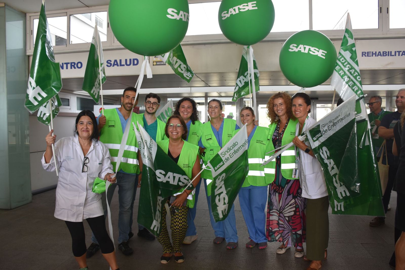 Imagen de archivo de miembros de SATSE en una concentración.