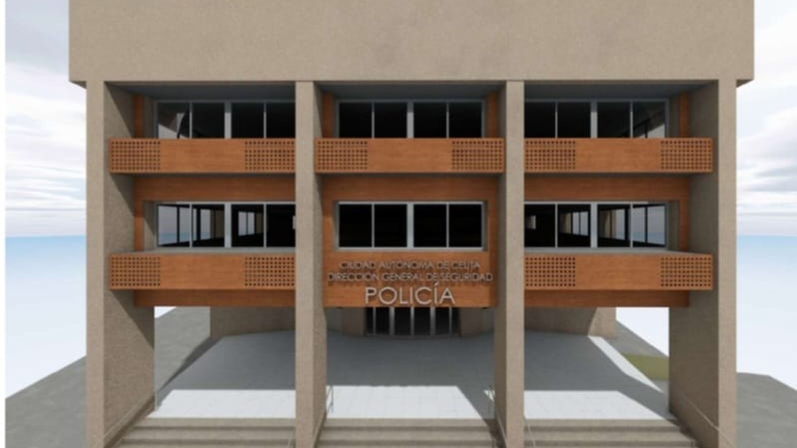 Así quedará la fachada principal de la Policía Local de Ceuta