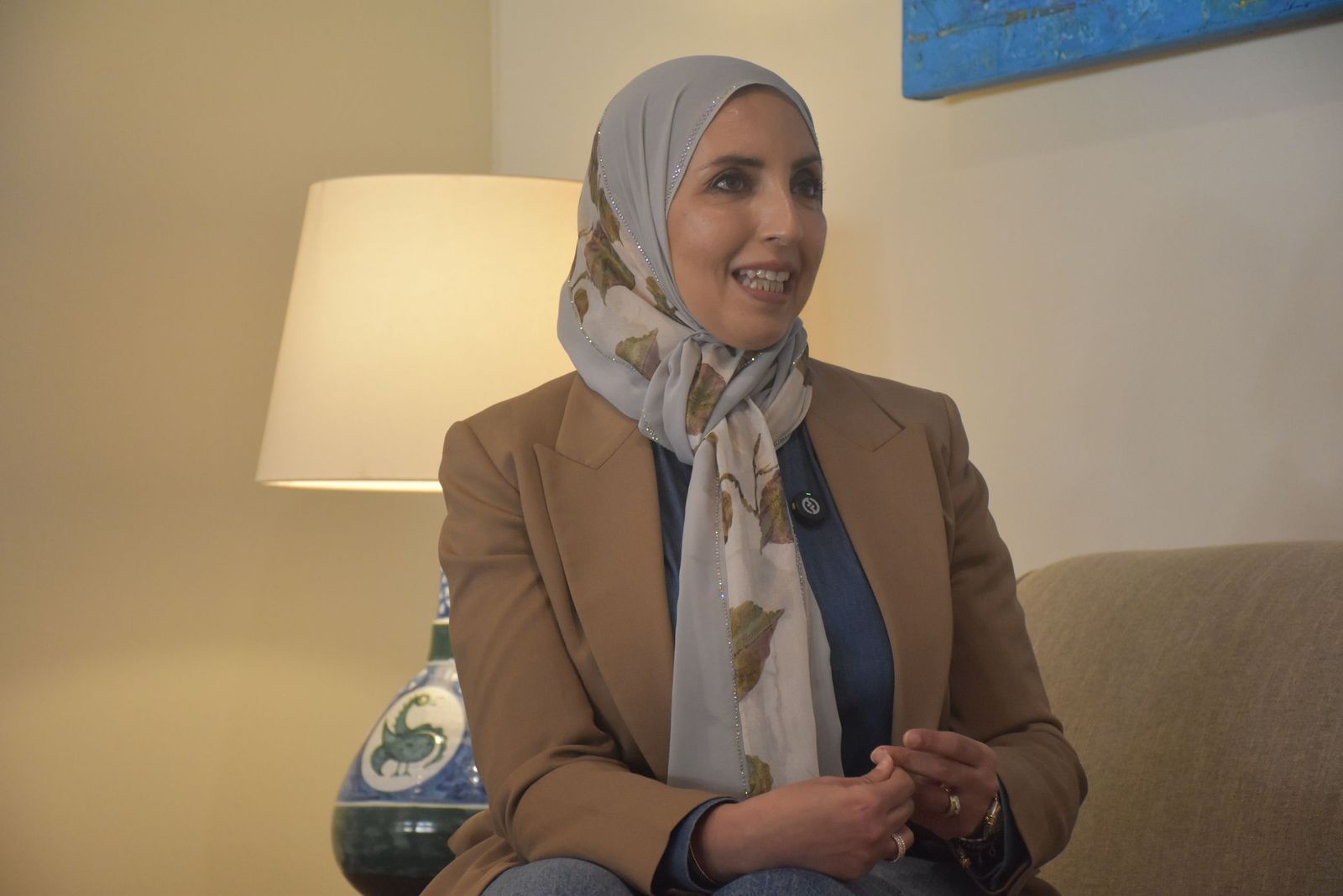 Fatima Hamed durante la entrevista con este diario en el Parador la Muralla
