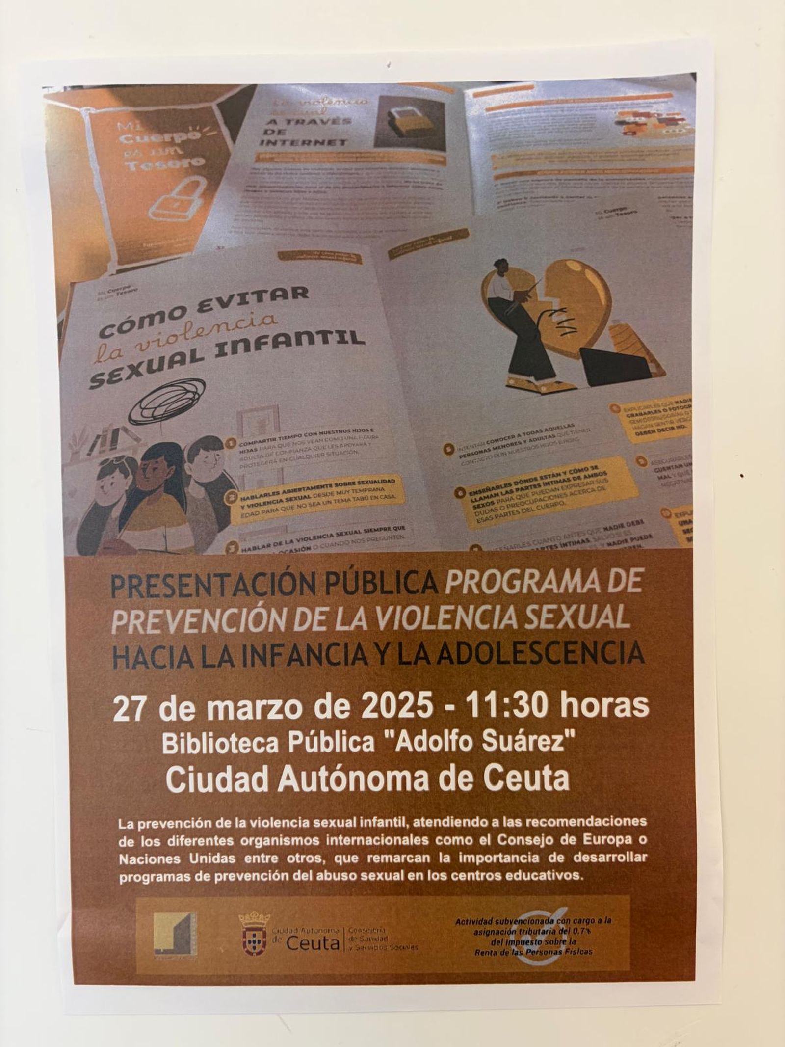 Cartel de la ponencia de este viernes en la Biblioteca Adolfo Suárez