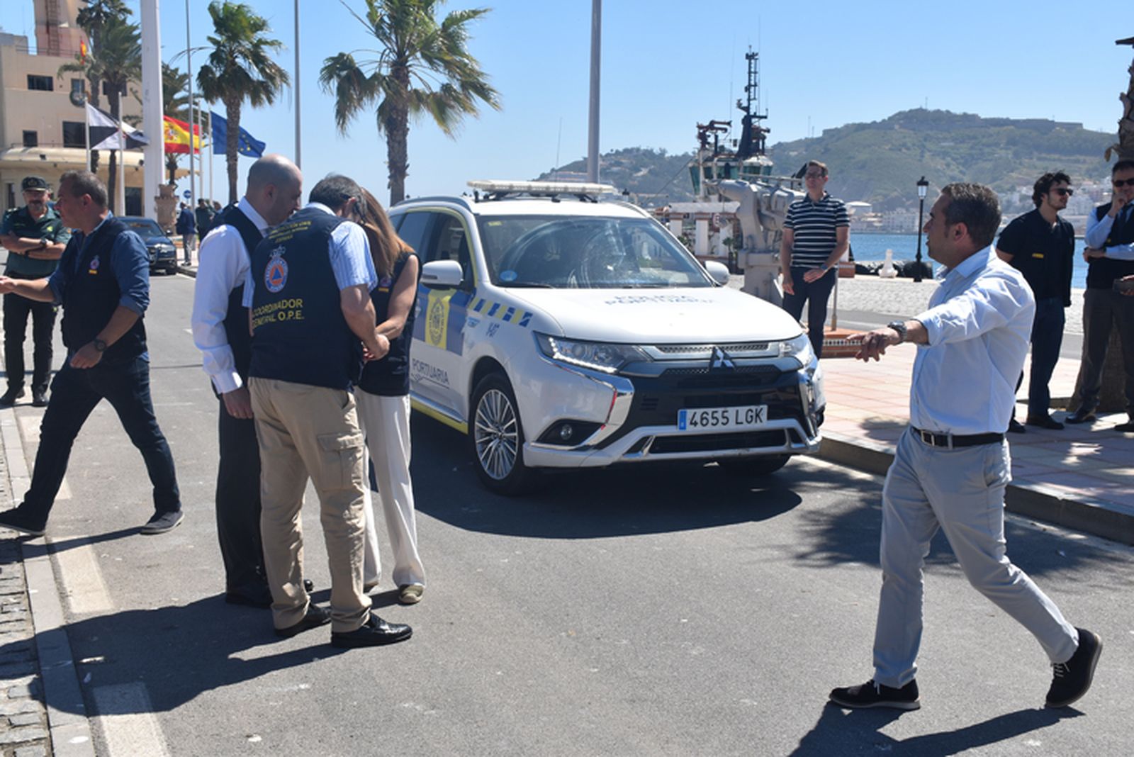 La OPE ensaya una zona de emergencia en el Muelle España